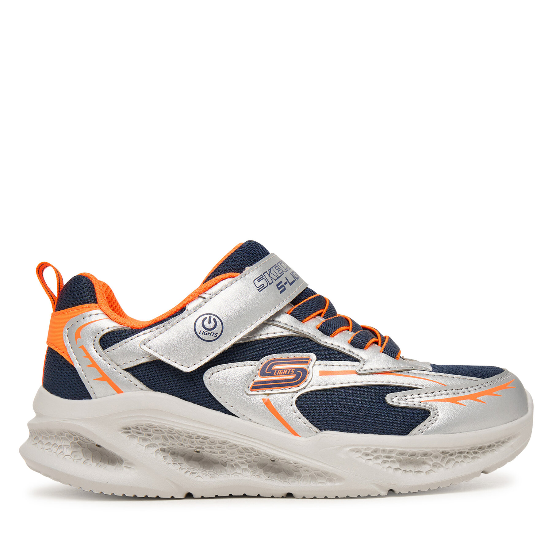 Skechers Sneakersy Meteor-Lights - Glow-Strider 401497L/SLOR Srebrny