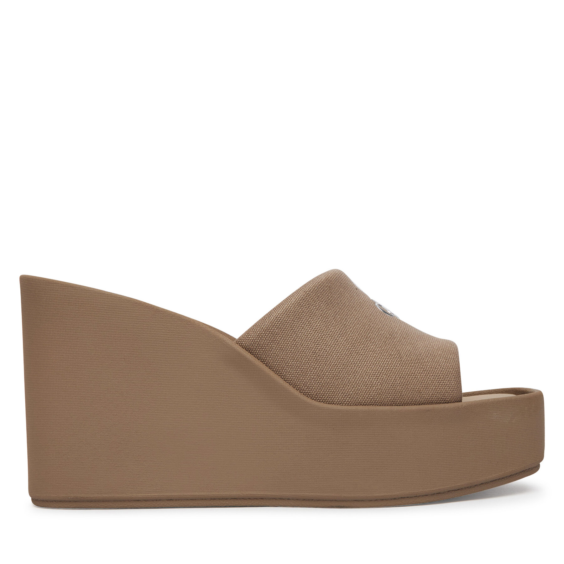 Calvin Klein Klapki Wedge 70 Sndl Canv Mg HW0HW03134 Beżowy