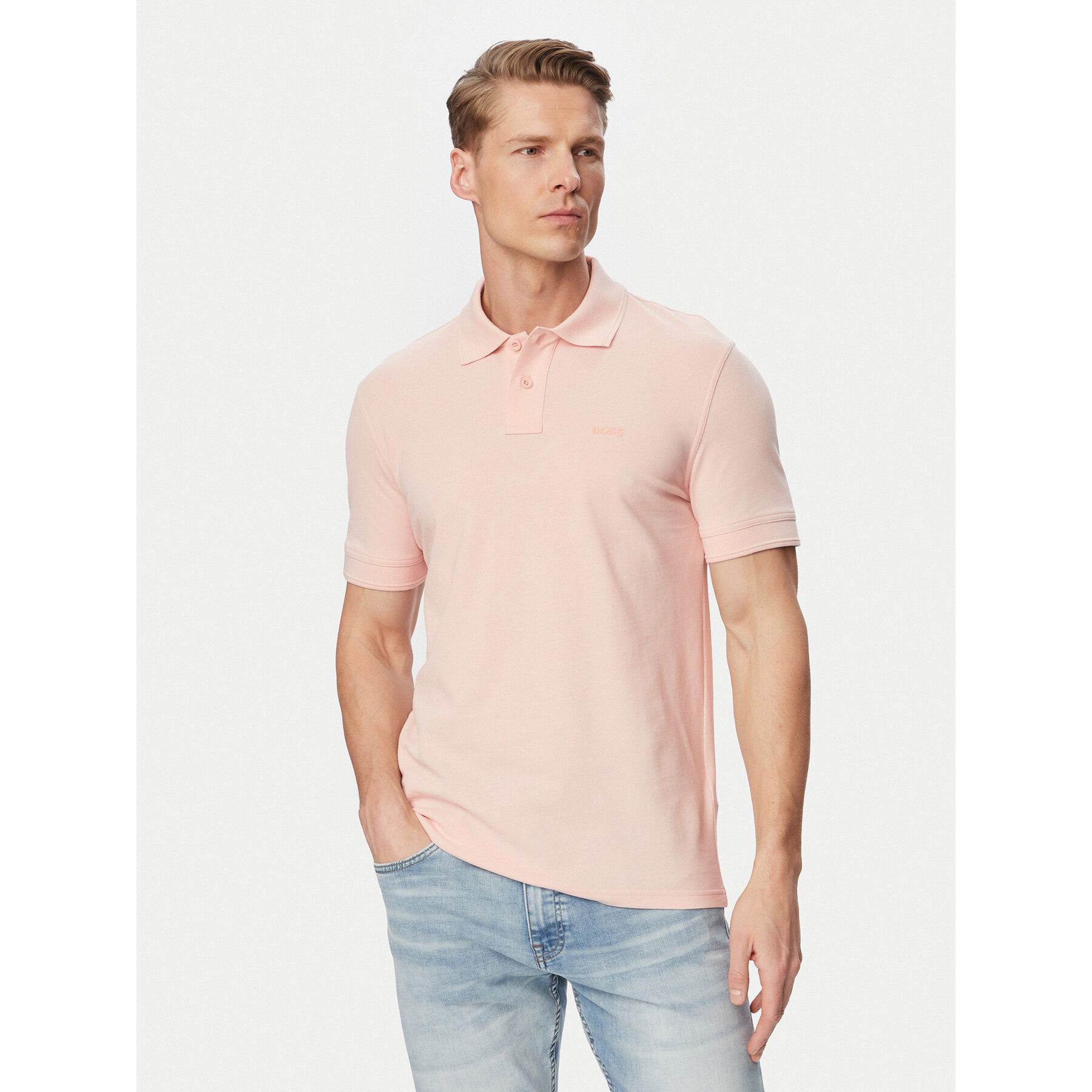 BOSS Polo Prime 50507813 Różowy jasny Regular Fit