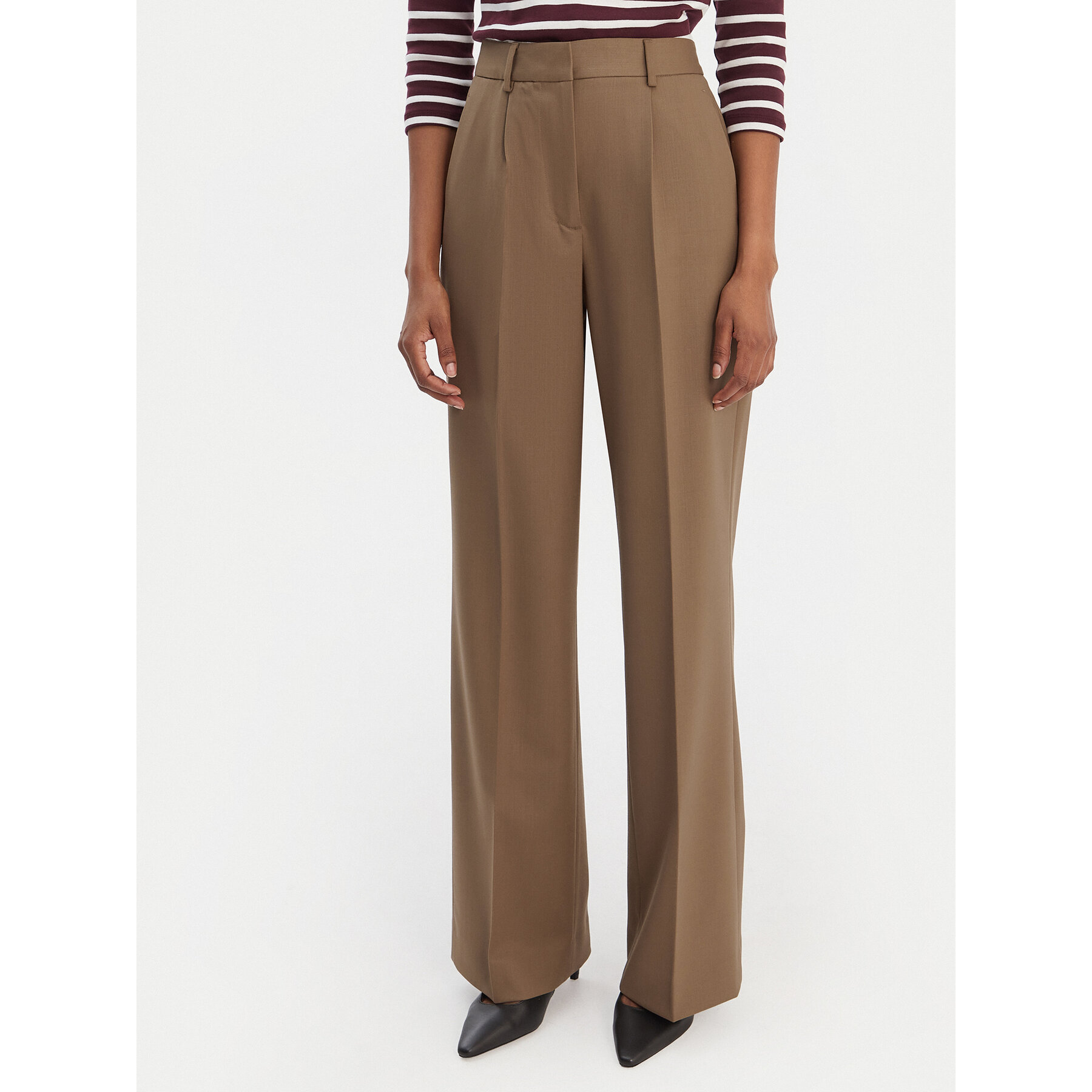 Tommy Hilfiger Spodnie materiałowe Timeless WW0WW48801 Beżowy Wide Leg