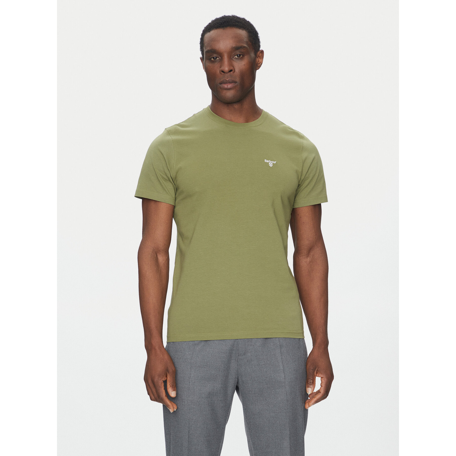 Barbour T-Shirt Essential Sports MTS0331OL39 Zielony Tailored Fit