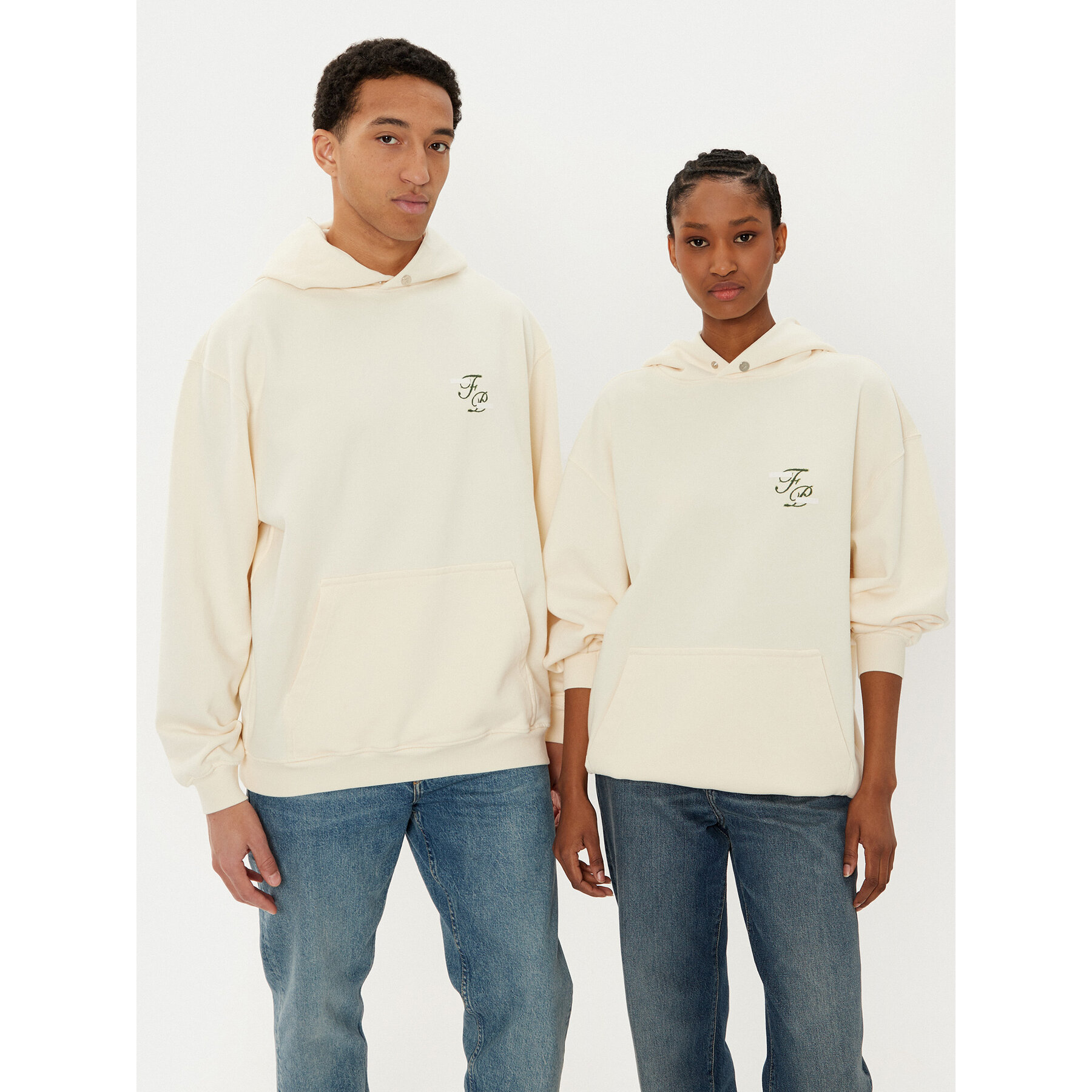 Filling Pieces Bluza Unisex Topiary 8069984 Écru Regular Fit