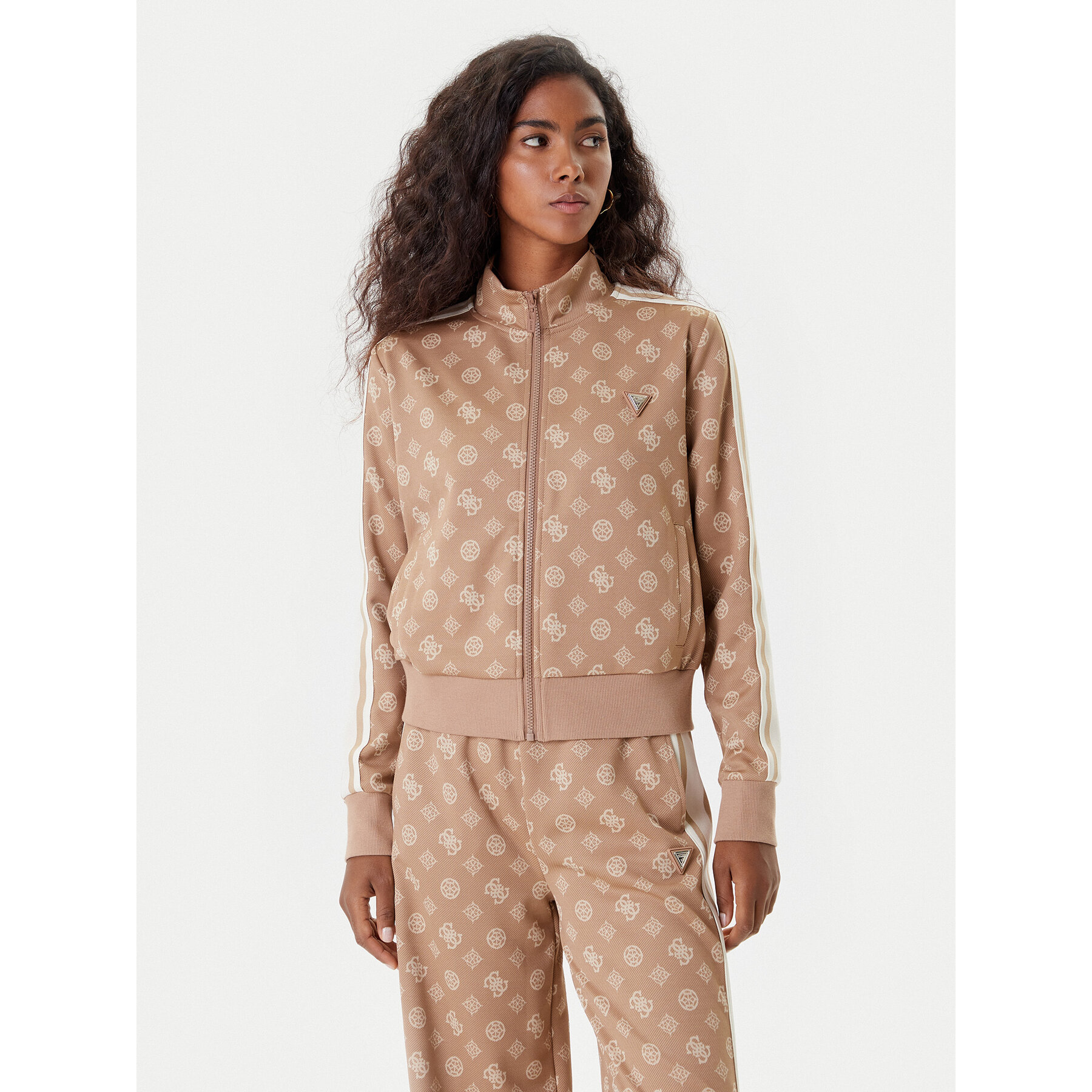 Guess Bluza V5YQ07 K0282 Brązowy Regular Fit