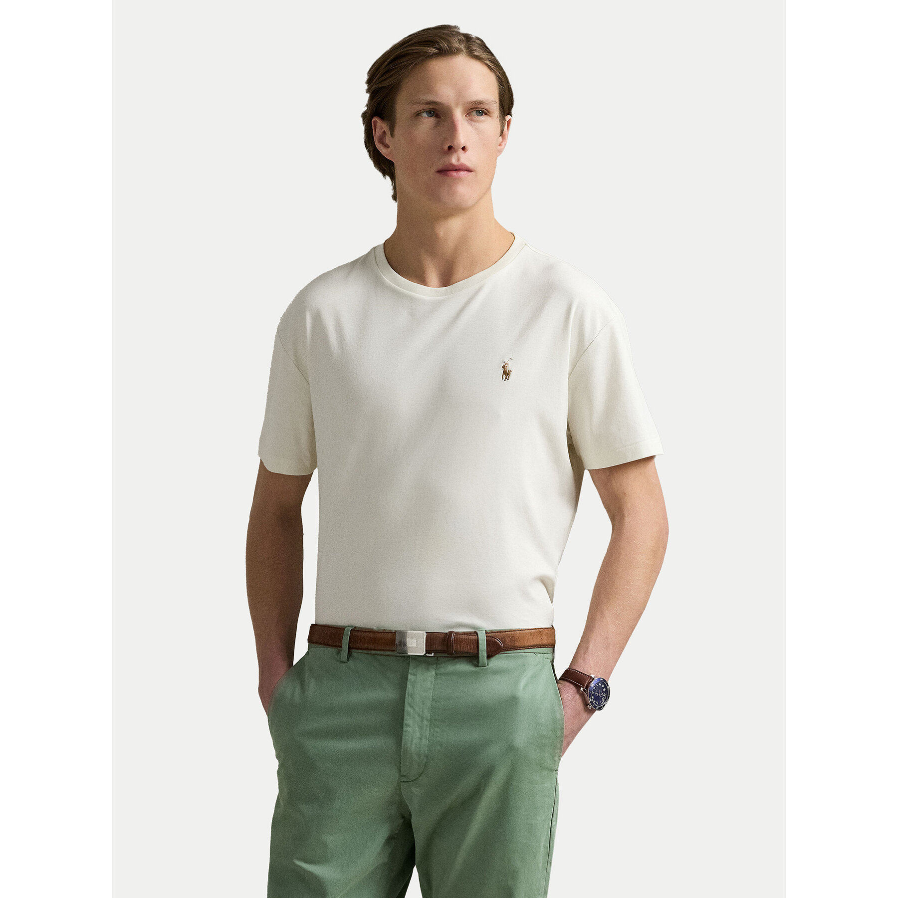 Polo Ralph Lauren T-Shirt 710740727094 Écru Custom Slim Fit