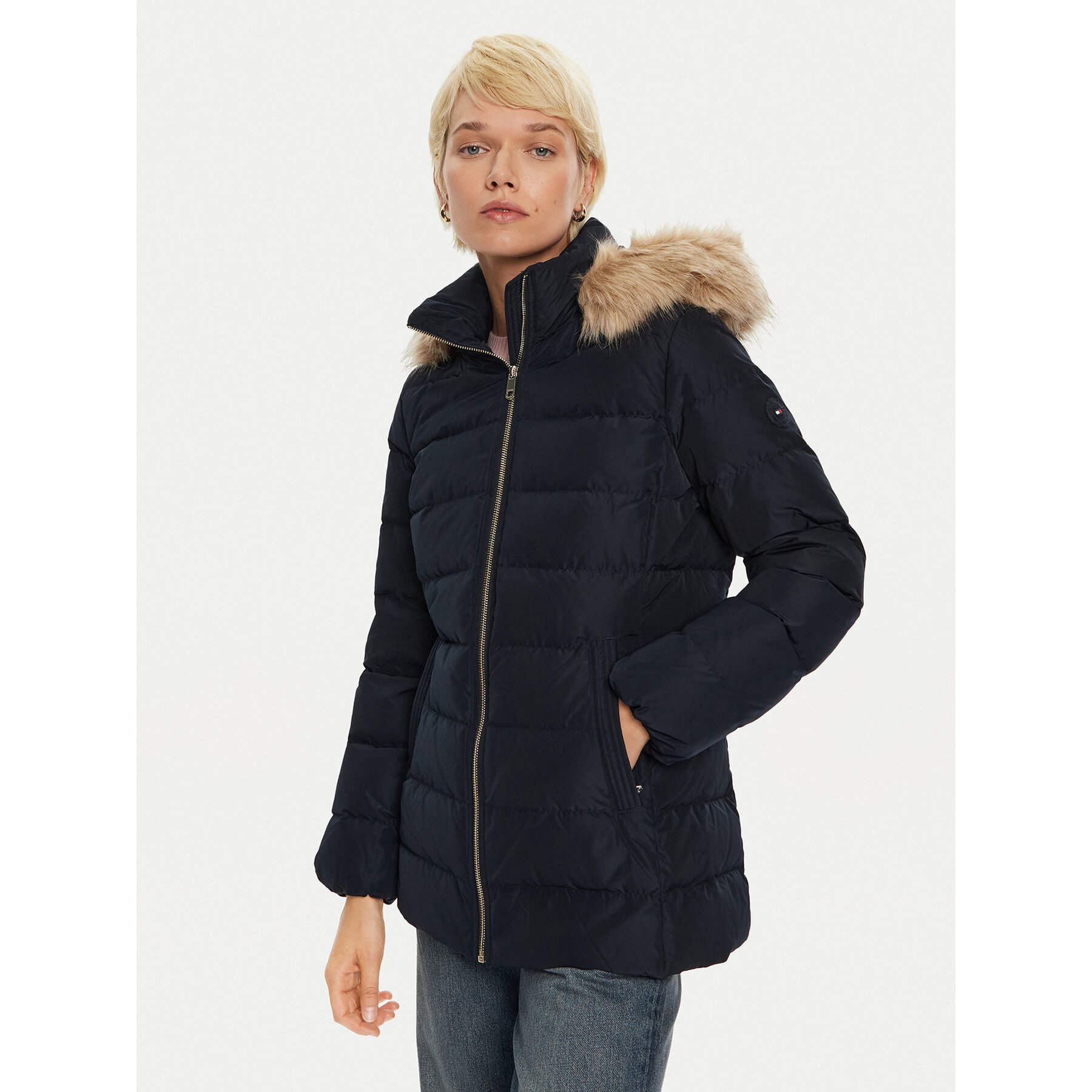 Tommy Hilfiger Kurtka puchowa WW0WW43600 Granatowy Regular Fit