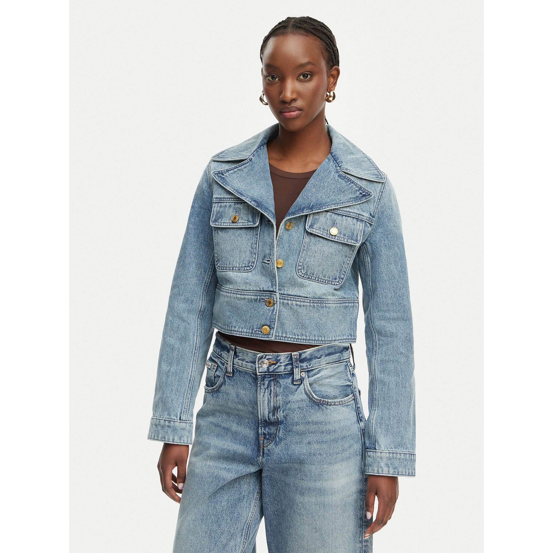 MICHAEL Michael Kors Kurtka jeansowa MS610DYLAA Niebieski Regular Fit