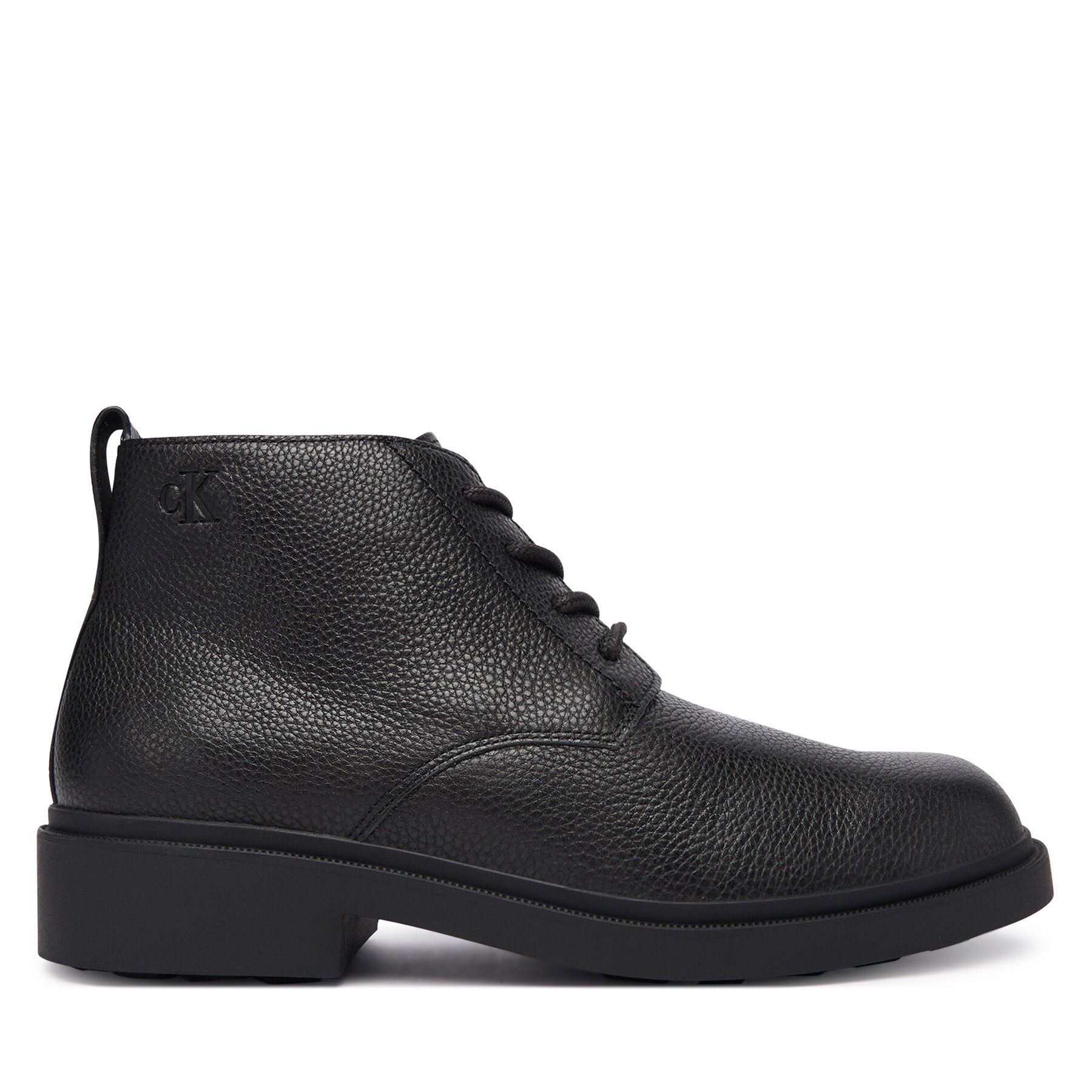 Calvin Klein Botki Dress Lug Desert Boot Lth YM0YM01427 Czarny