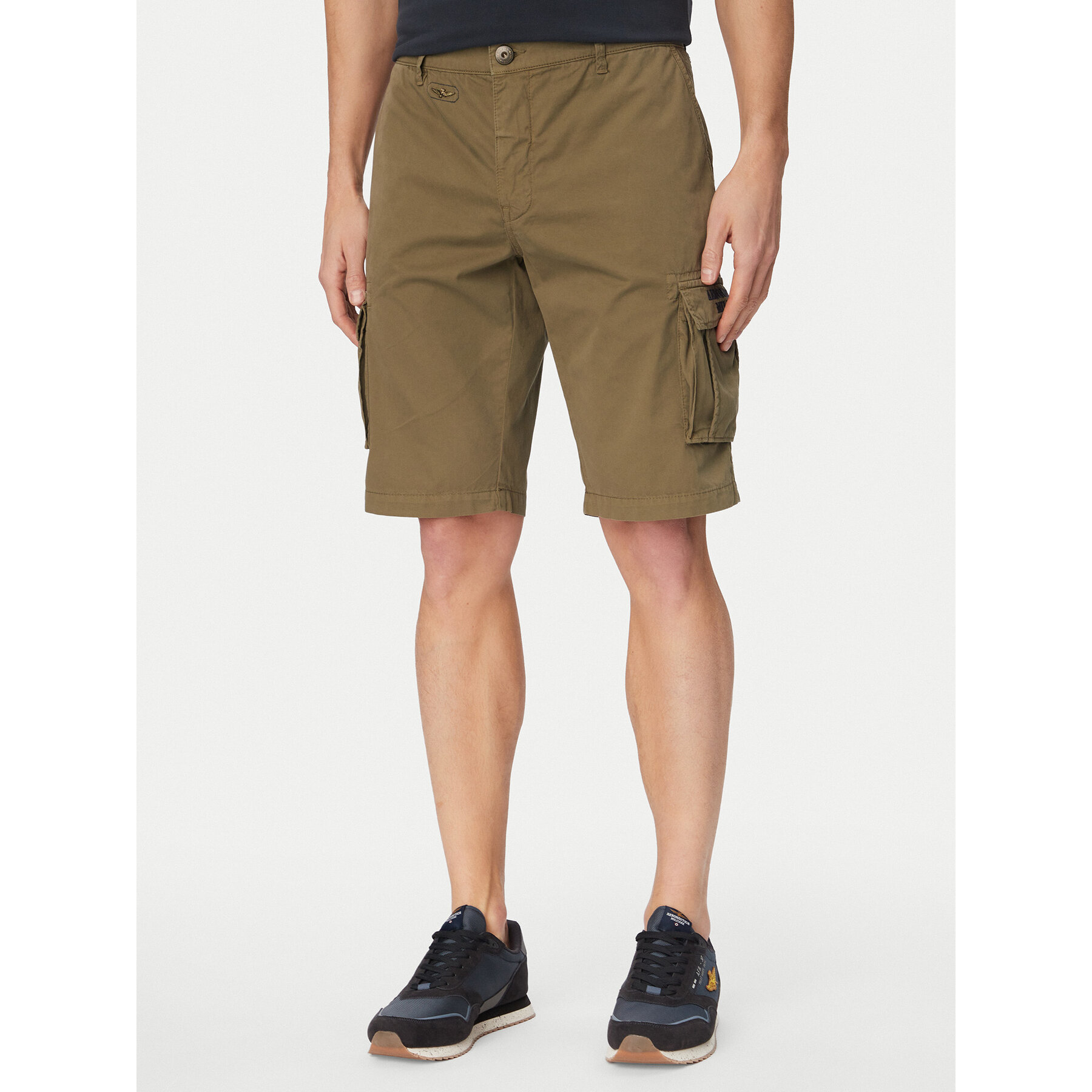 Aeronautica Militare Szorty materiałowe 261BE0066UCT01122 Zielony Regular Fit