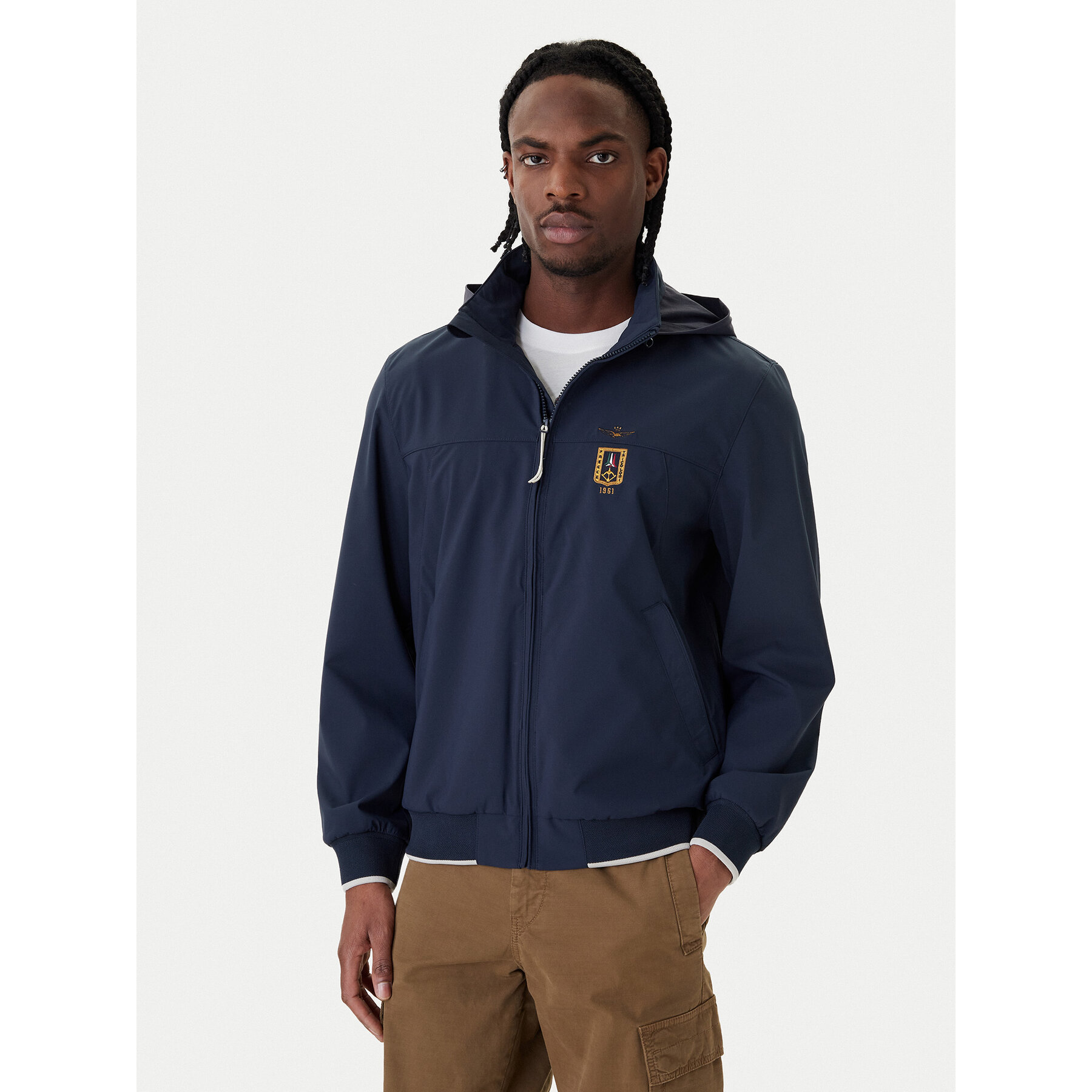 Aeronautica Militare Kurtka bomber 261AB3050UCT04290 Granatowy Regular Fit