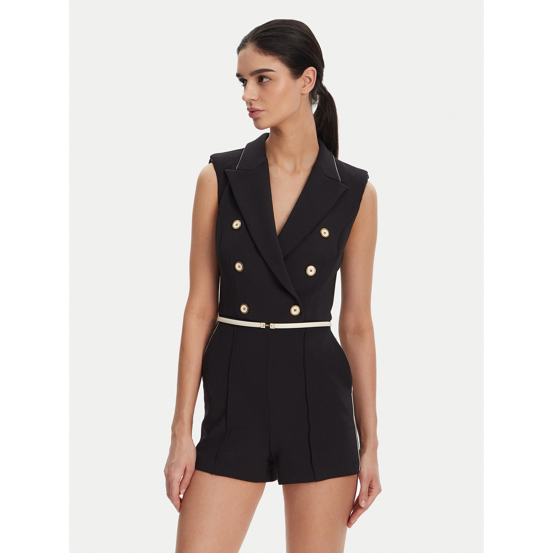 Elisabetta Franchi Kombinezon TU-T45-51E2 Czarny Regular Fit
