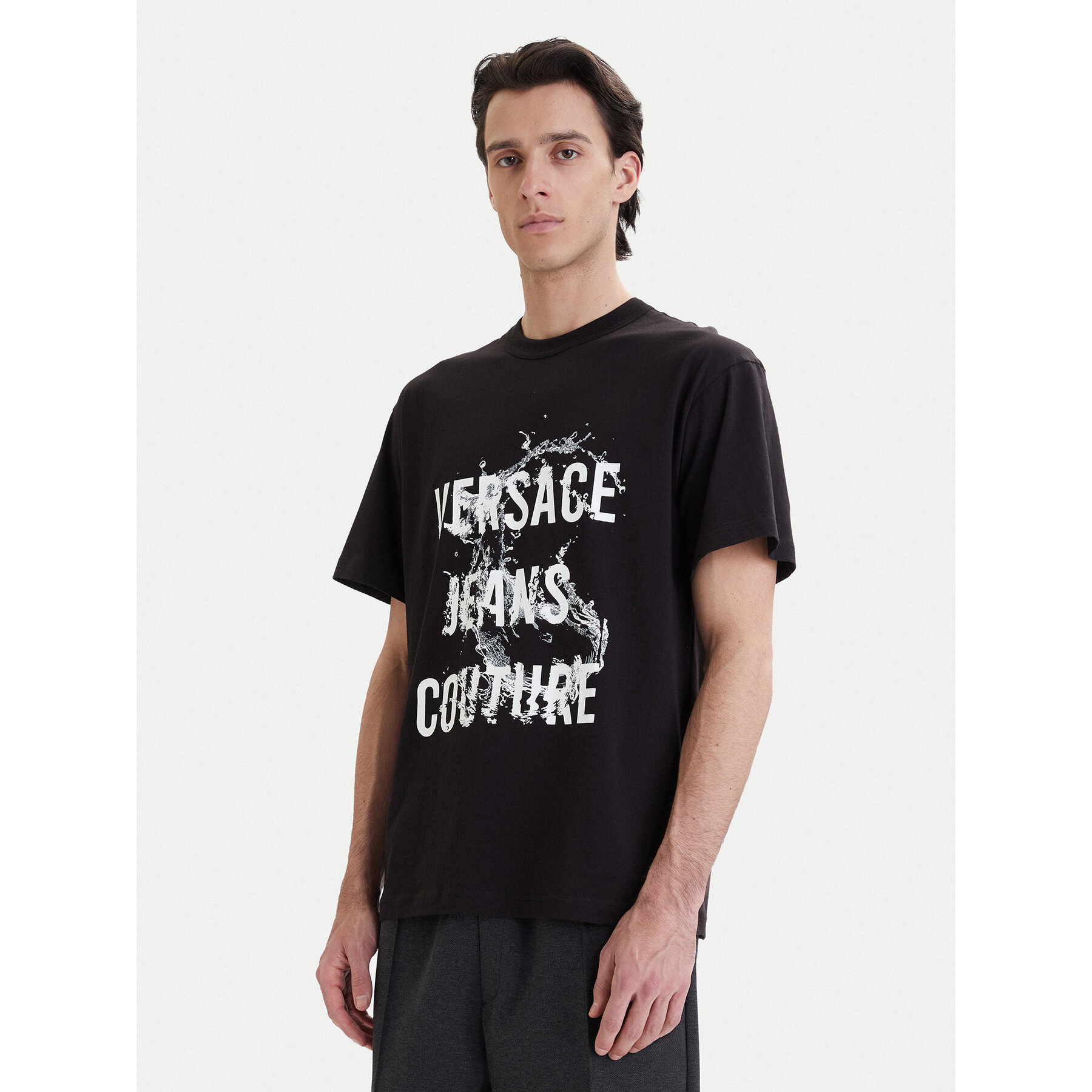 Versace Jeans Couture T-Shirt 80GAHC01 CJ01C Czarny Regular Fit