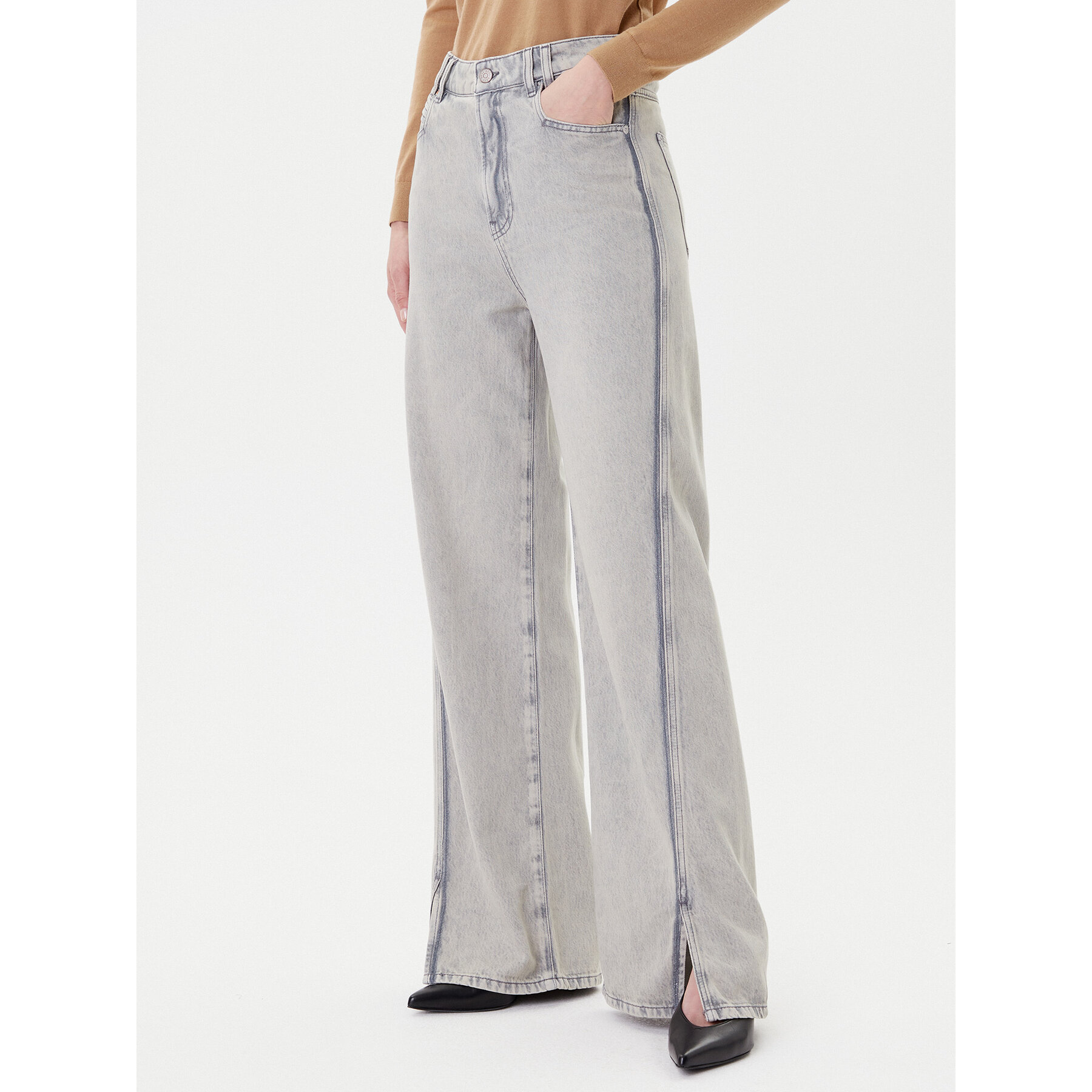 BOSS Jeansy C_Marlene Hr Split 50542436 Szary Relaxed Fit