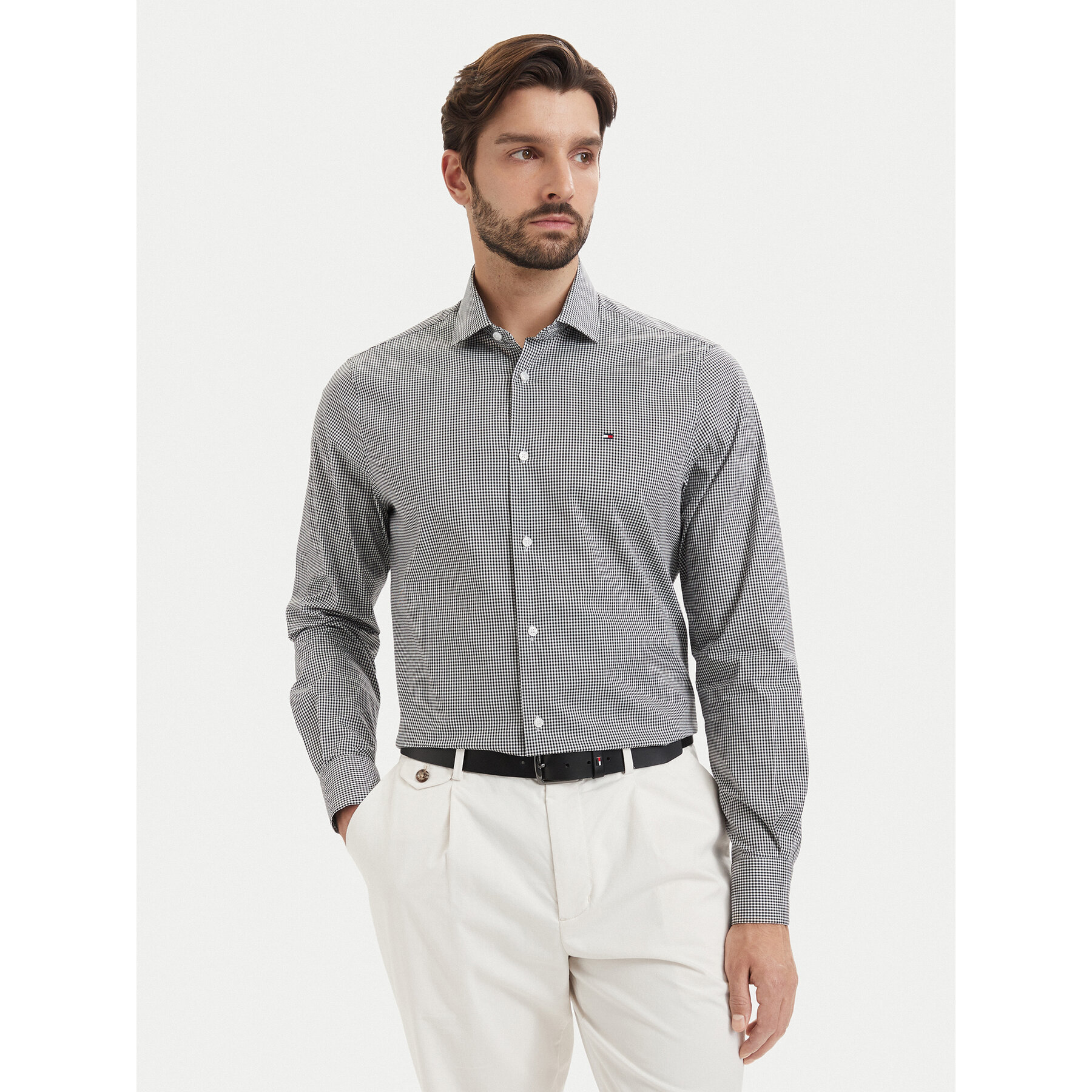 Tommy Hilfiger Koszula Gingham MW0MW42931 Czarny Regular Fit