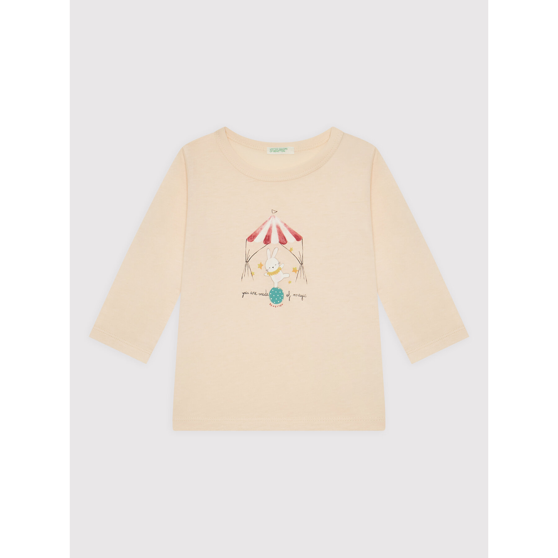 United Colors Of Benetton Bluzka 3ATNA1018 Beżowy Regular Fit