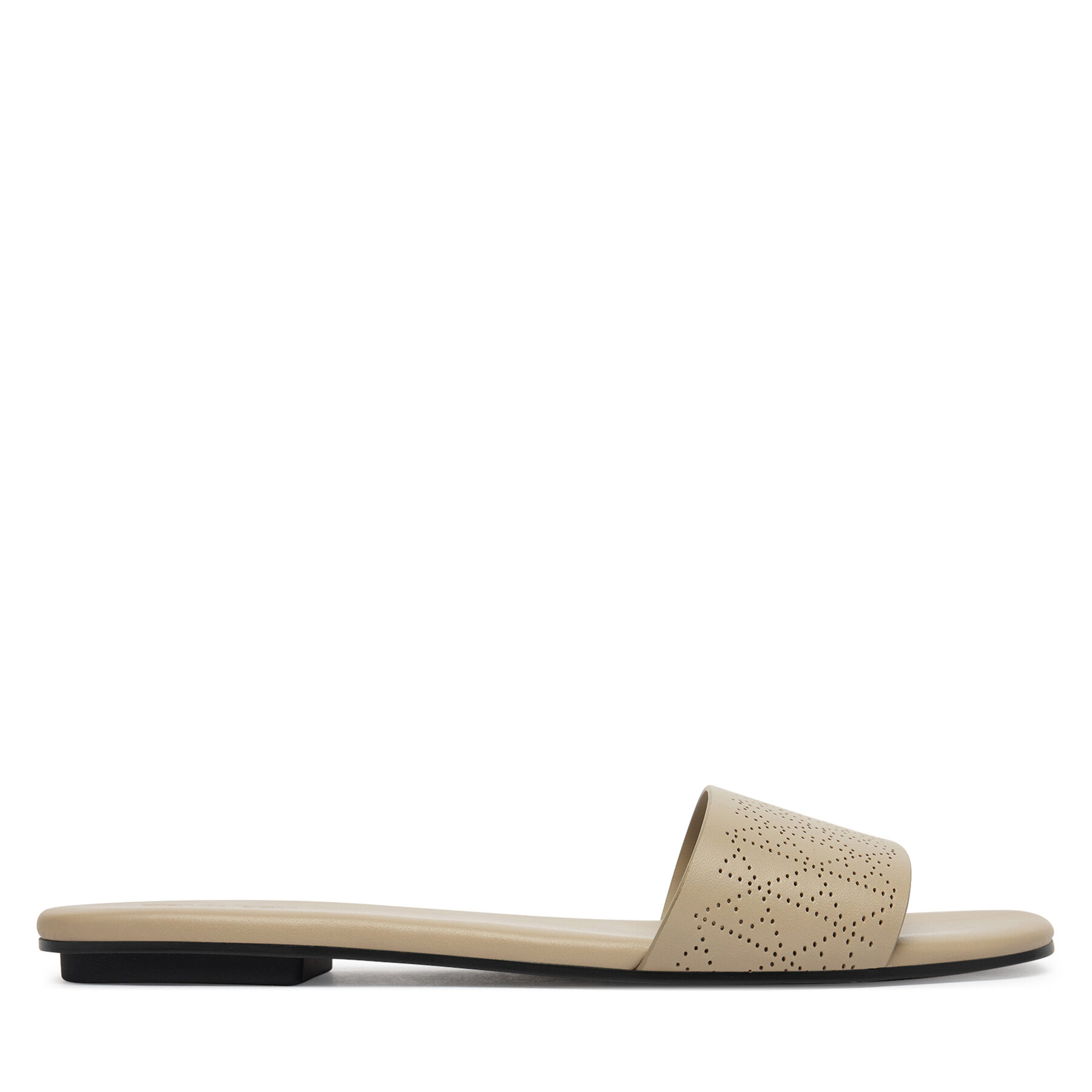 Calvin Klein Klapki Org Flat Sndl One Bar Lth Aop HW0HW02857 Beżowy