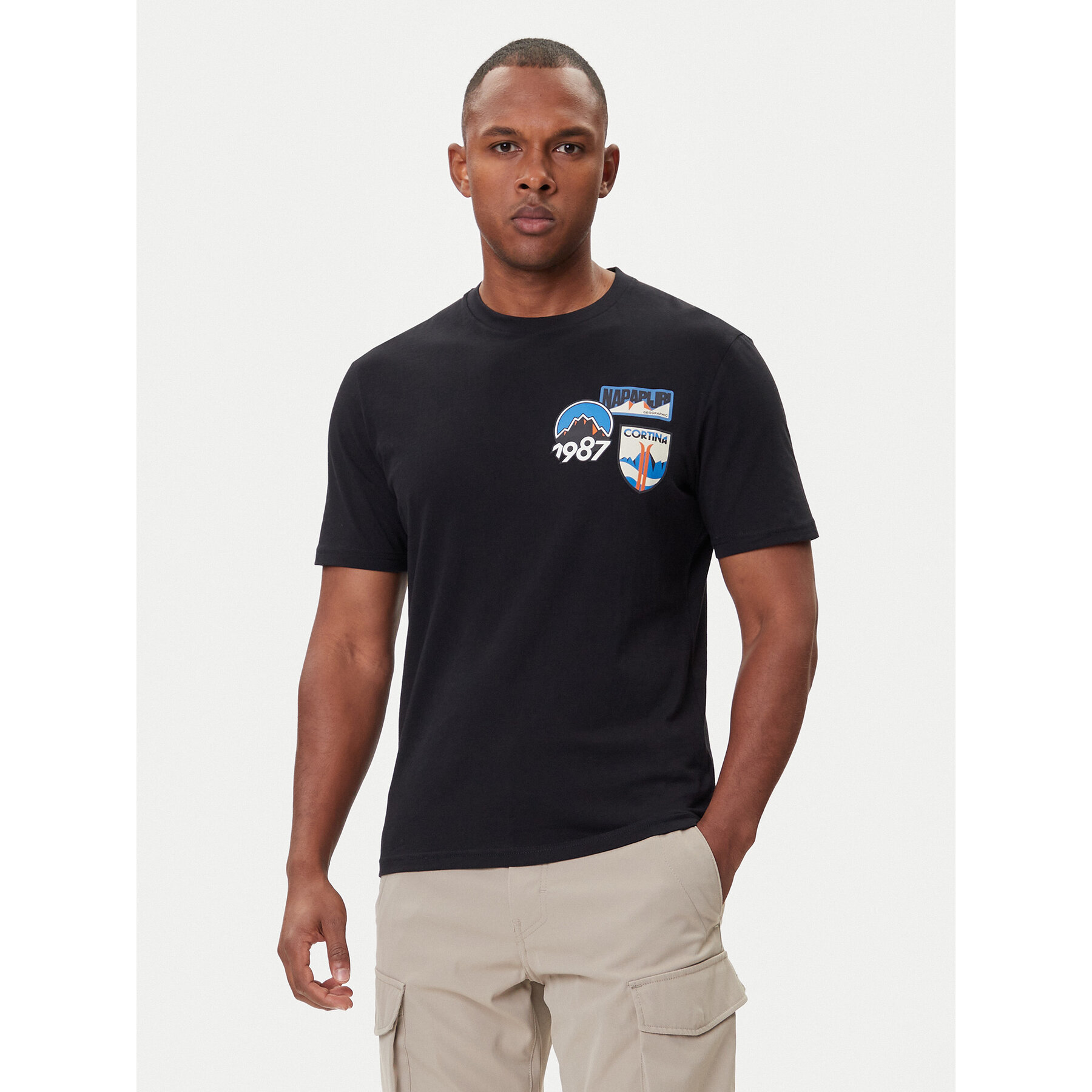 Napapijri T-Shirt S-Montepiana NP0A88SV Czarny Regular Fit