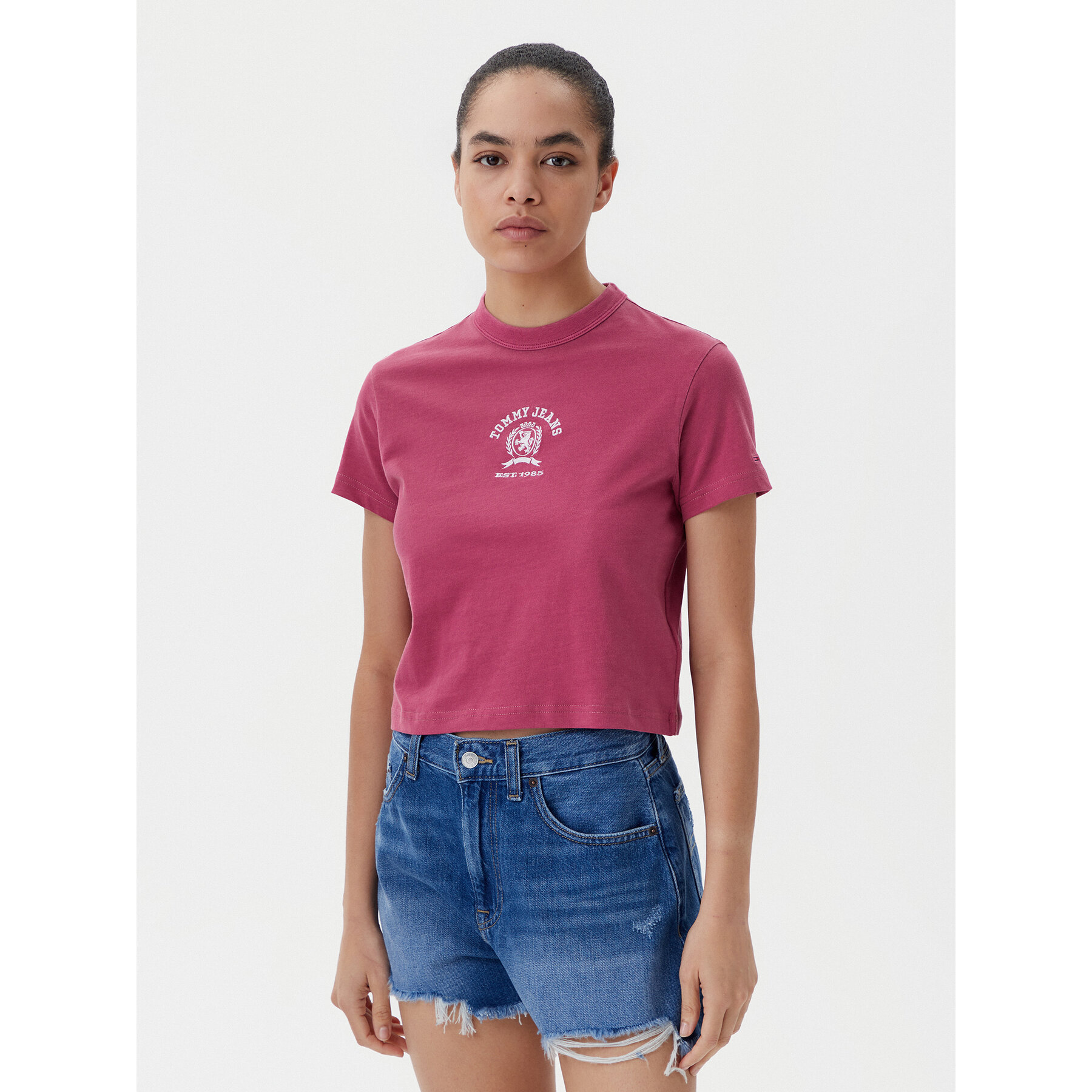 Tommy Jeans T-Shirt Varsity DW0DW20317 Różowy Regular Fit