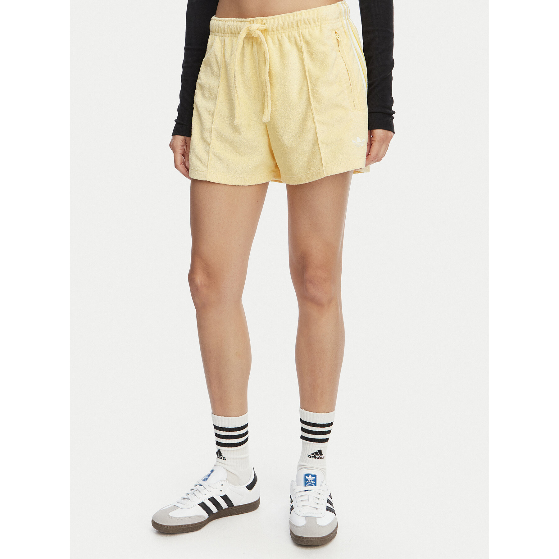 adidas Szorty sportowe Terry Towel Firebird KD1395 Żółty Loose Fit
