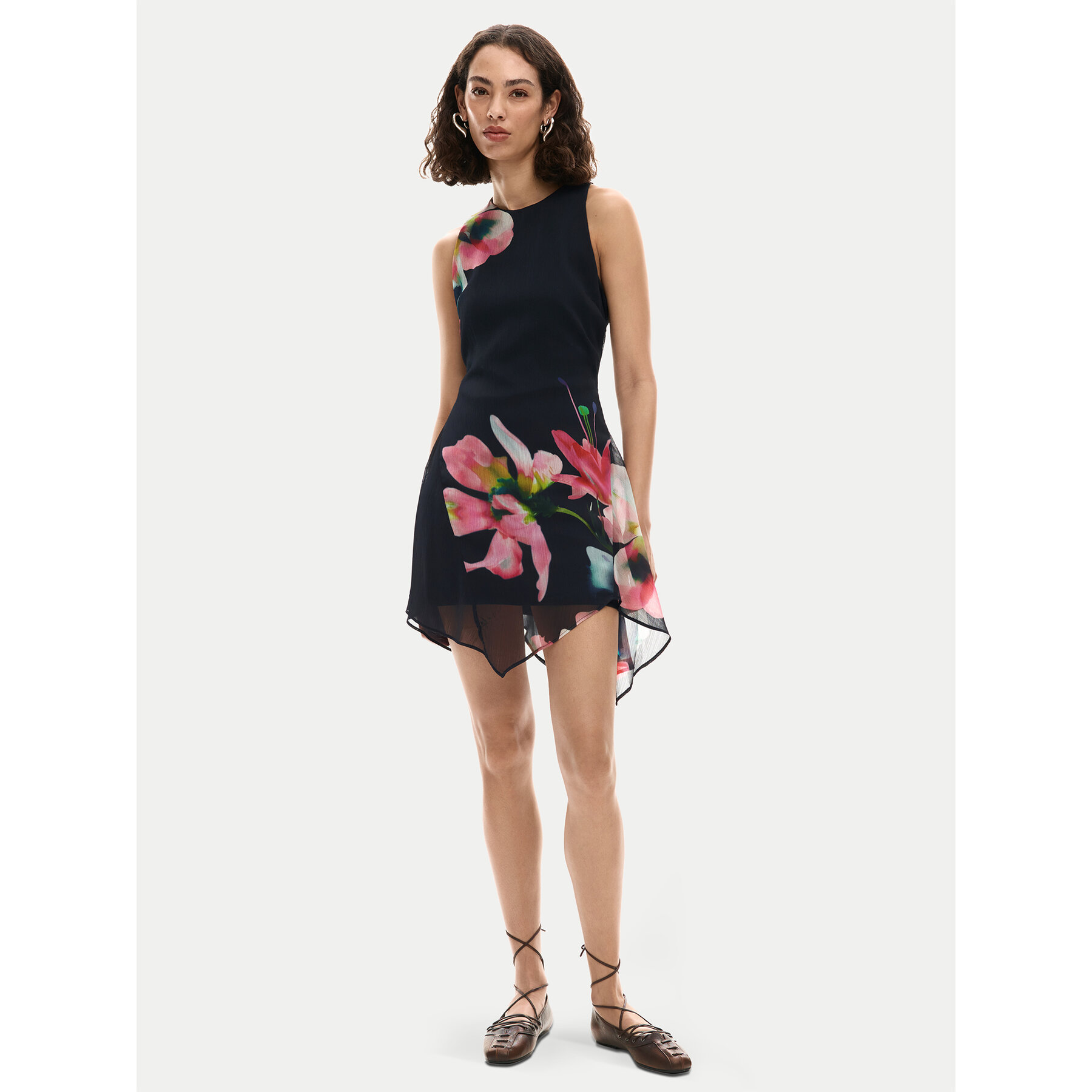 Desigual Sukienka letnia Nala 26SWVW46 Czarny Slim Fit