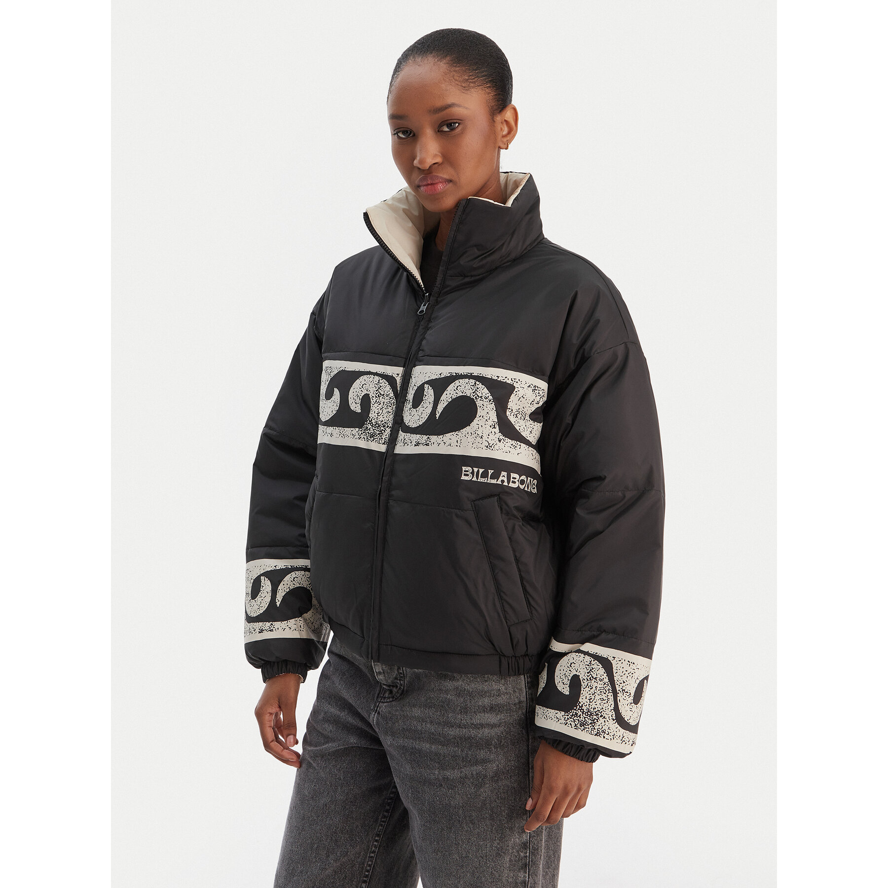 Billabong Kurtka zimowa Cozy Puffer EBJJK00140 Czarny Regular Fit