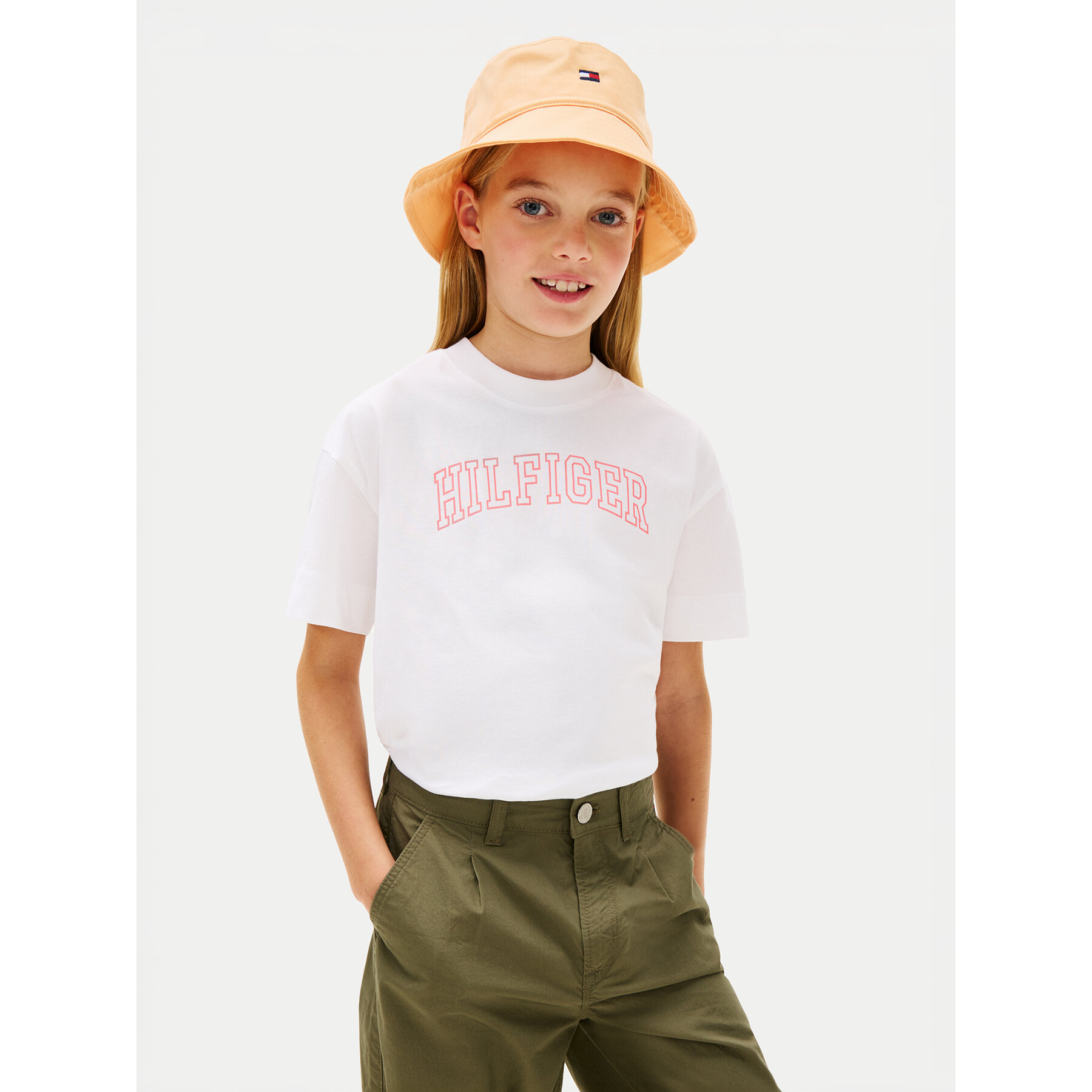 Tommy Hilfiger T-Shirt KG0KG09523 Biały Regular Fit