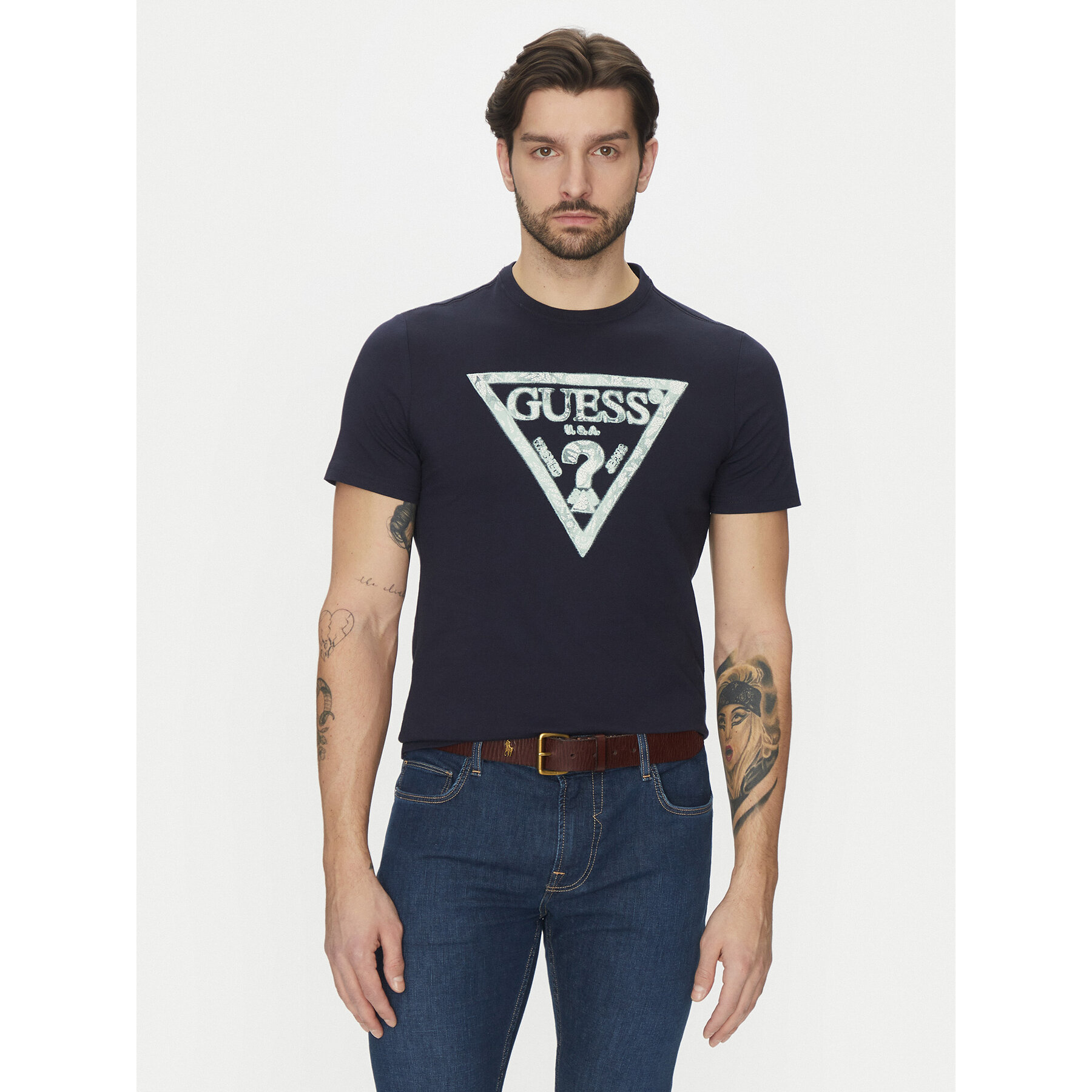 Guess T-Shirt M5GI06I3Z14 Granatowy Classic Fit