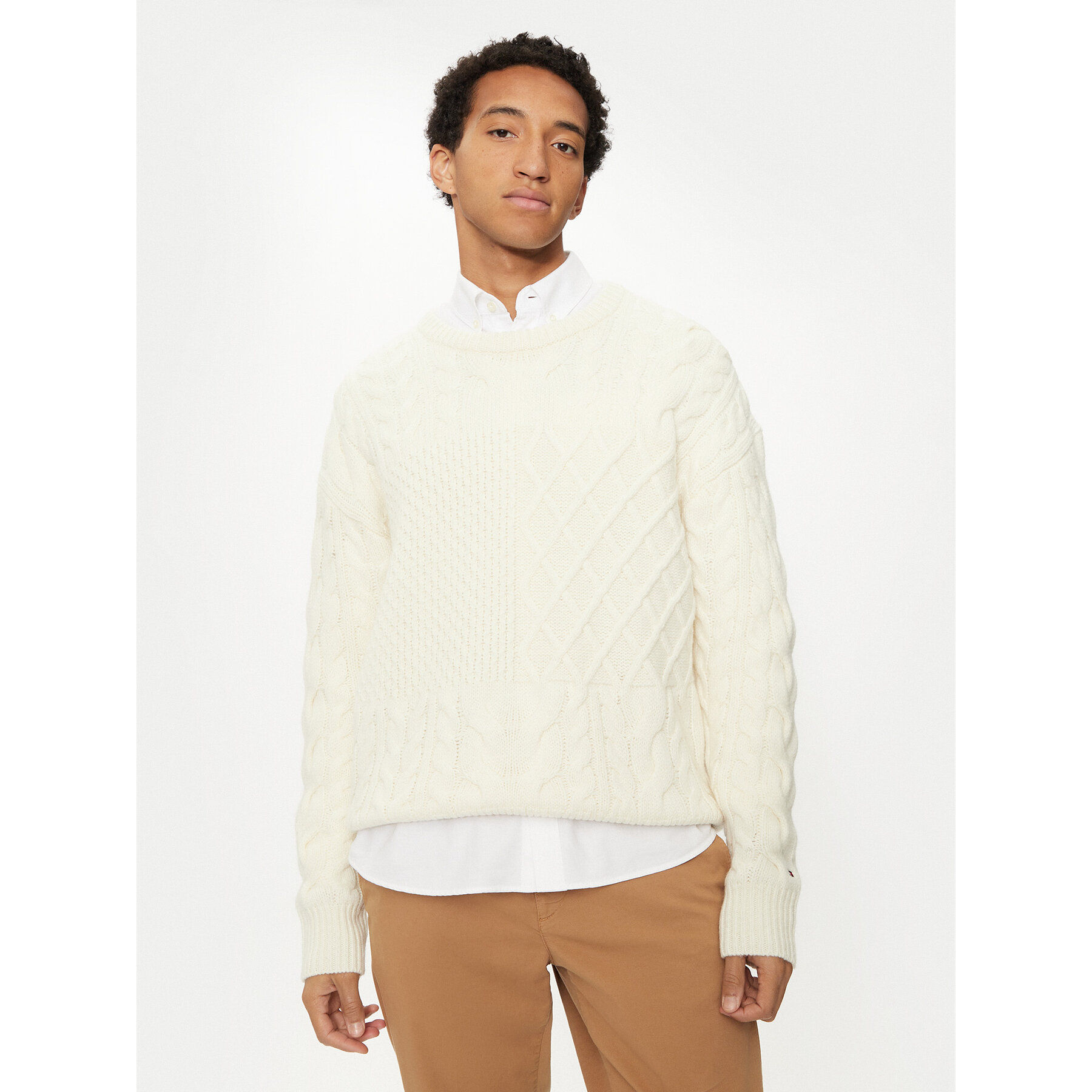 Tommy Hilfiger Sweter MW0MW36546 Biały Regular Fit