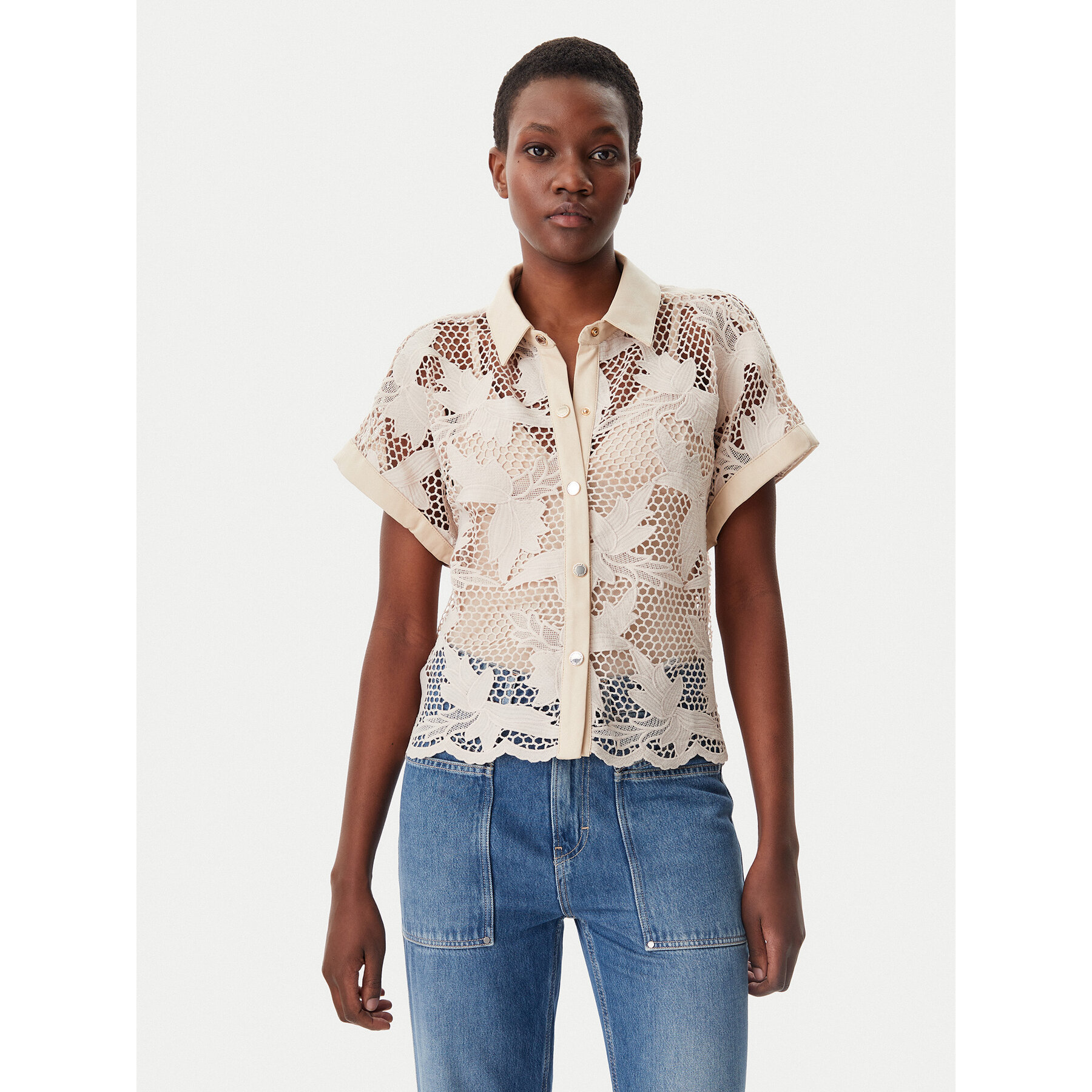 LOLA CASADEMUNT Koszula MS2515008 Écru Relaxed Fit