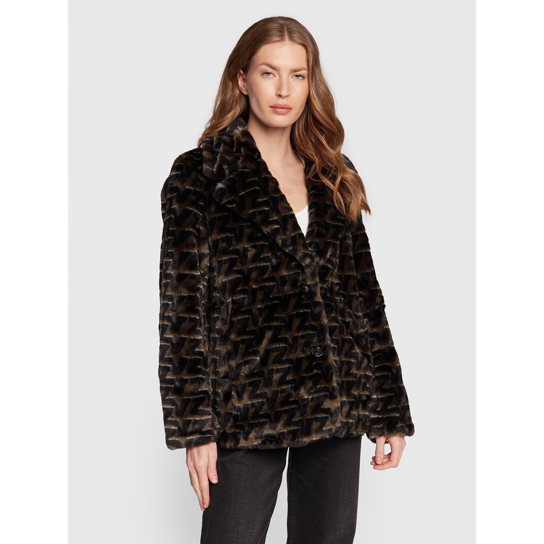 Zadig & Voltaire Futro Fera WWCO00177 Zielony Regular Fit