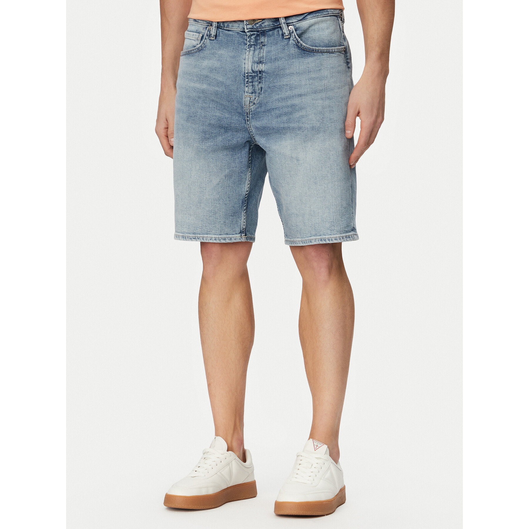 Guess Szorty jeansowe M6GD27 D0778 Niebieski jasny Regular Fit