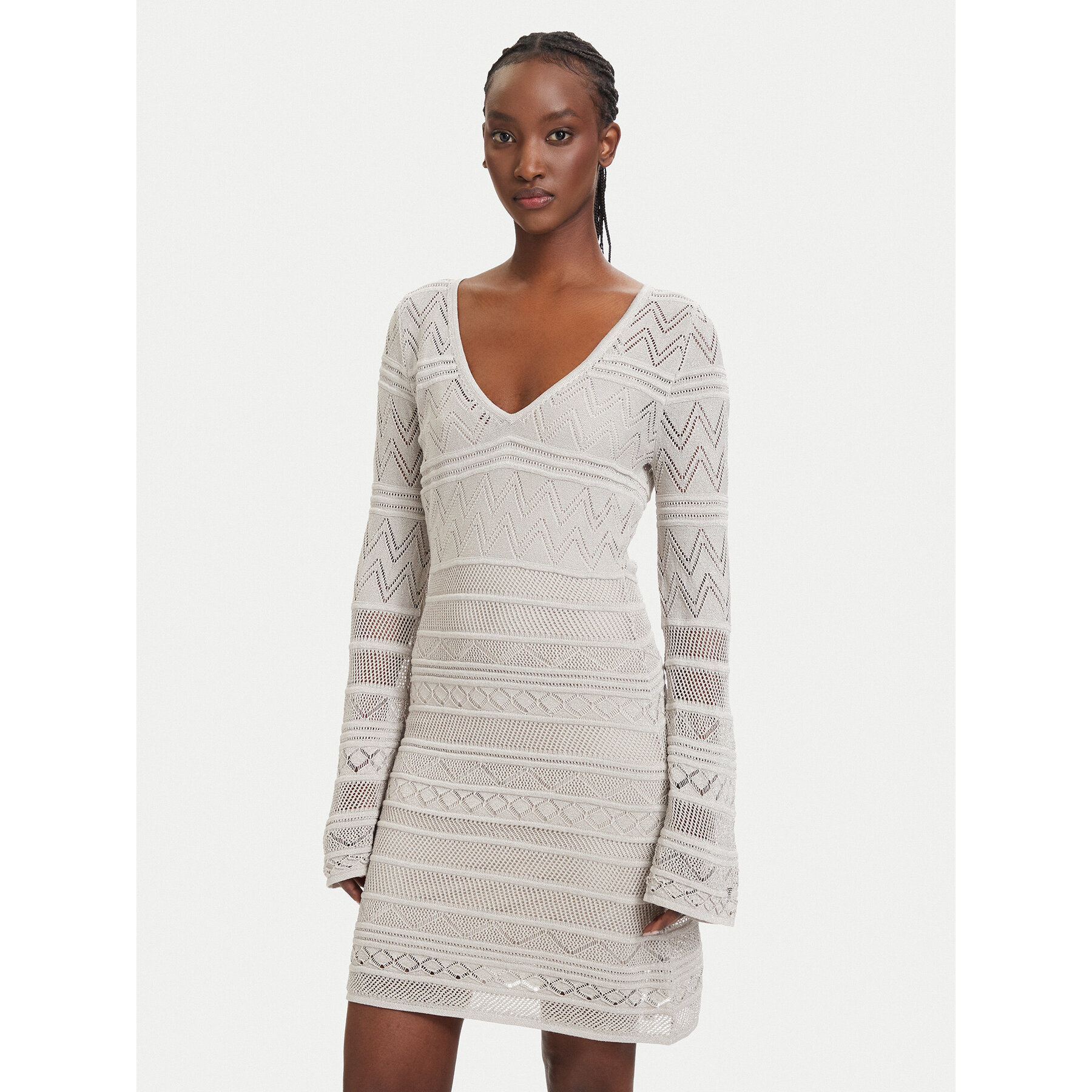 Guess Sukienka dzianinowa W5GK48 Z3E22 Szary Slim Fit