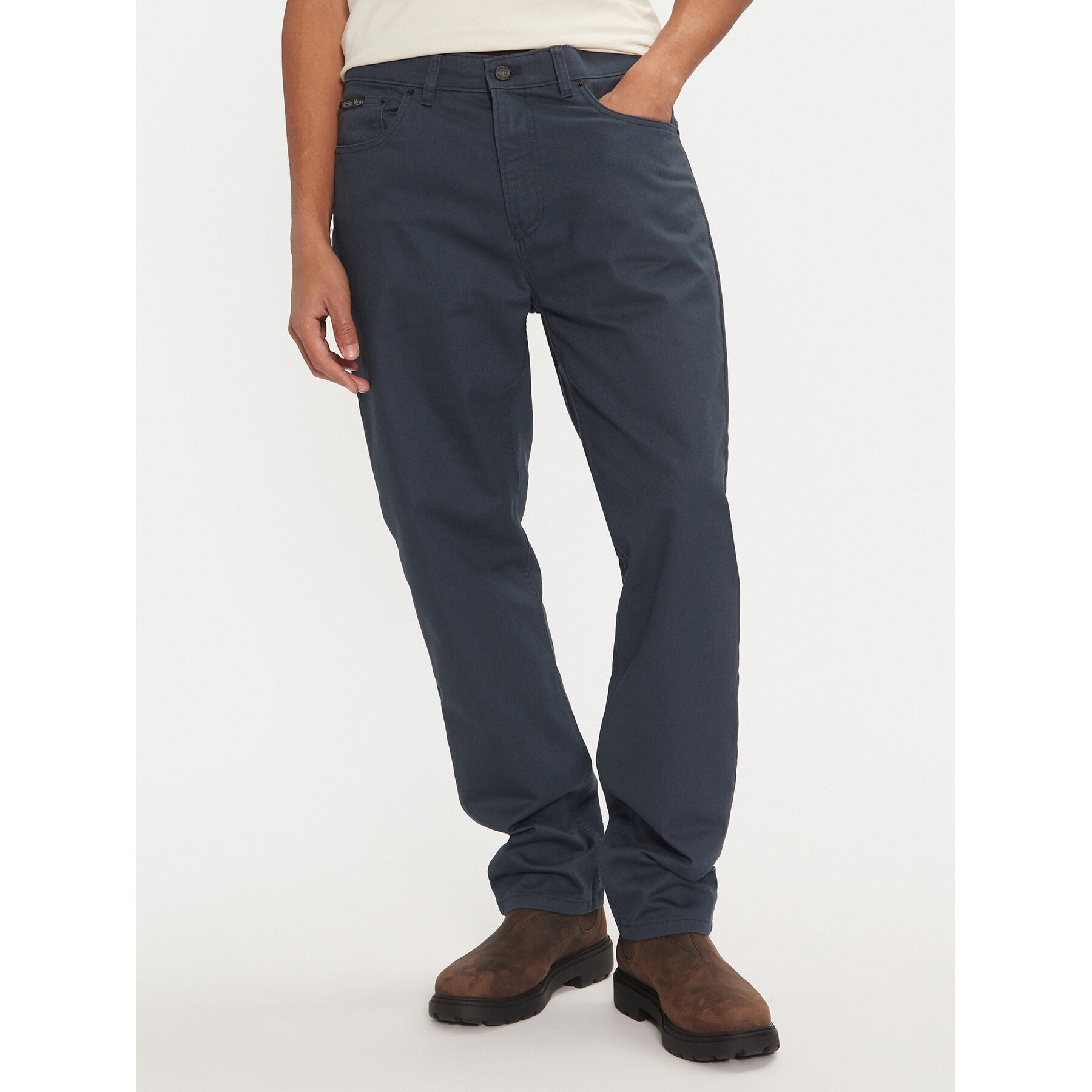 Calvin Klein Jeans Spodnie materiałowe J30J326263 Niebieski Straight Fit