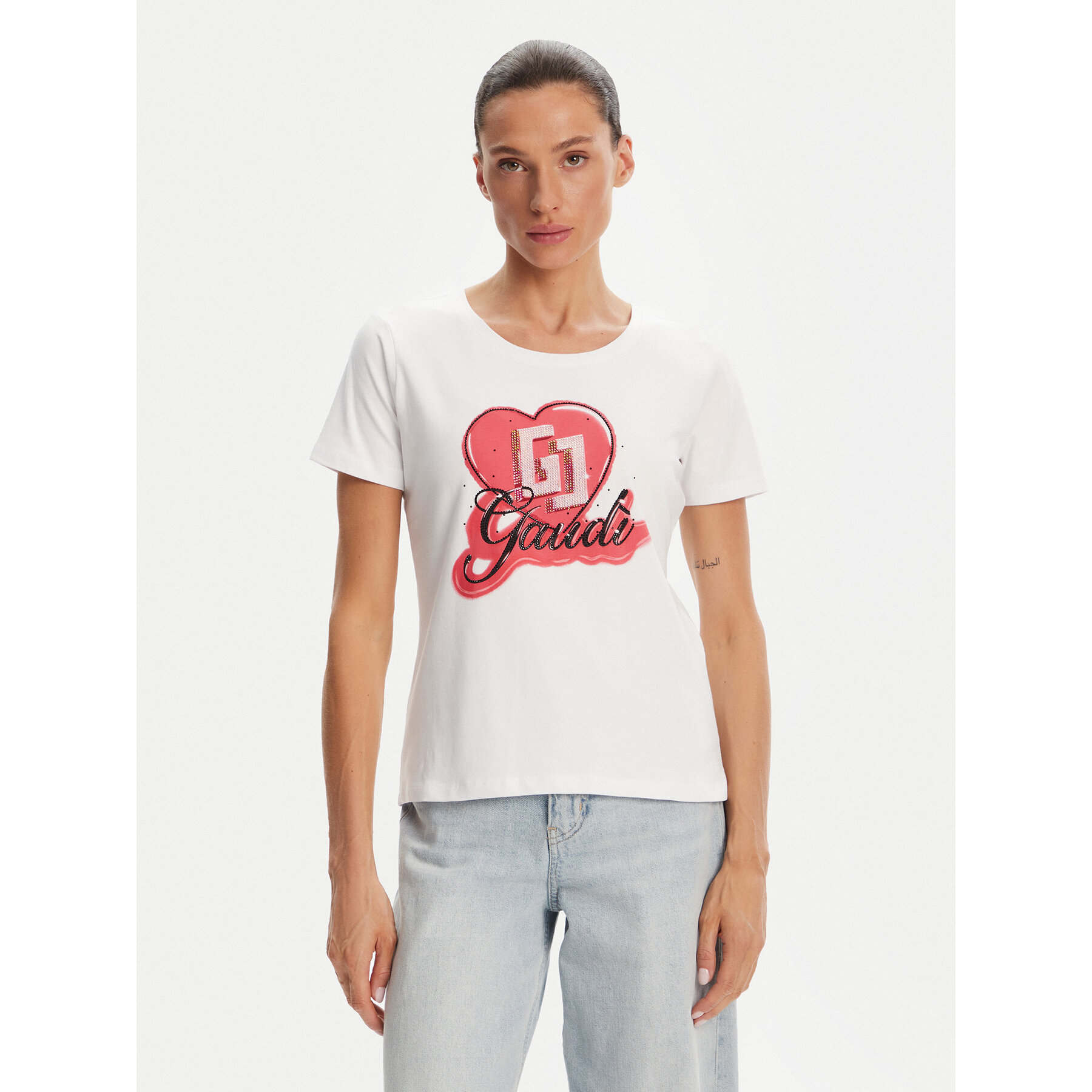 Gaudi T-Shirt 511BD64037 Biały Regular Fit