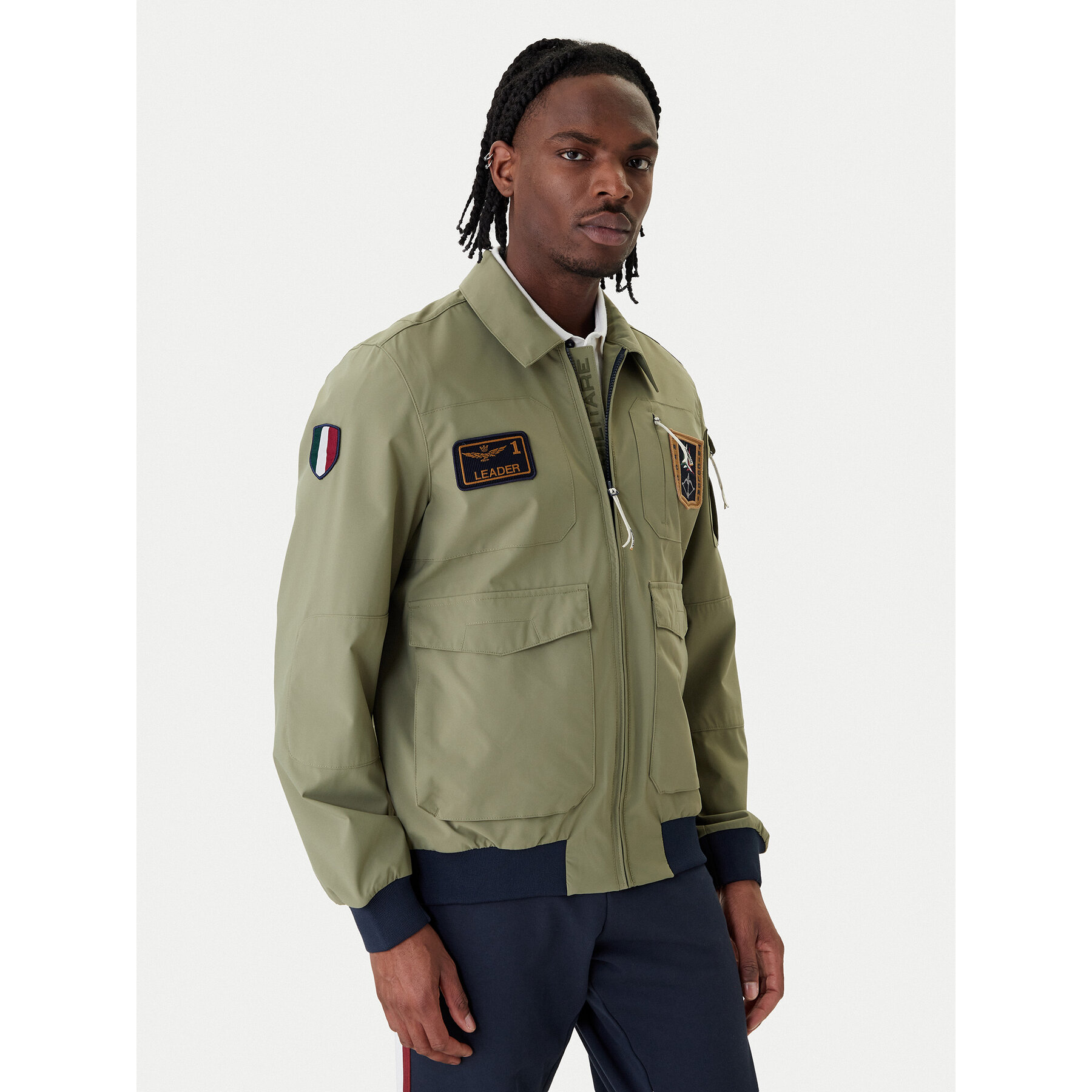 Aeronautica Militare Kurtka bomber 261AB3049UCT04290 Zielony Regular Fit