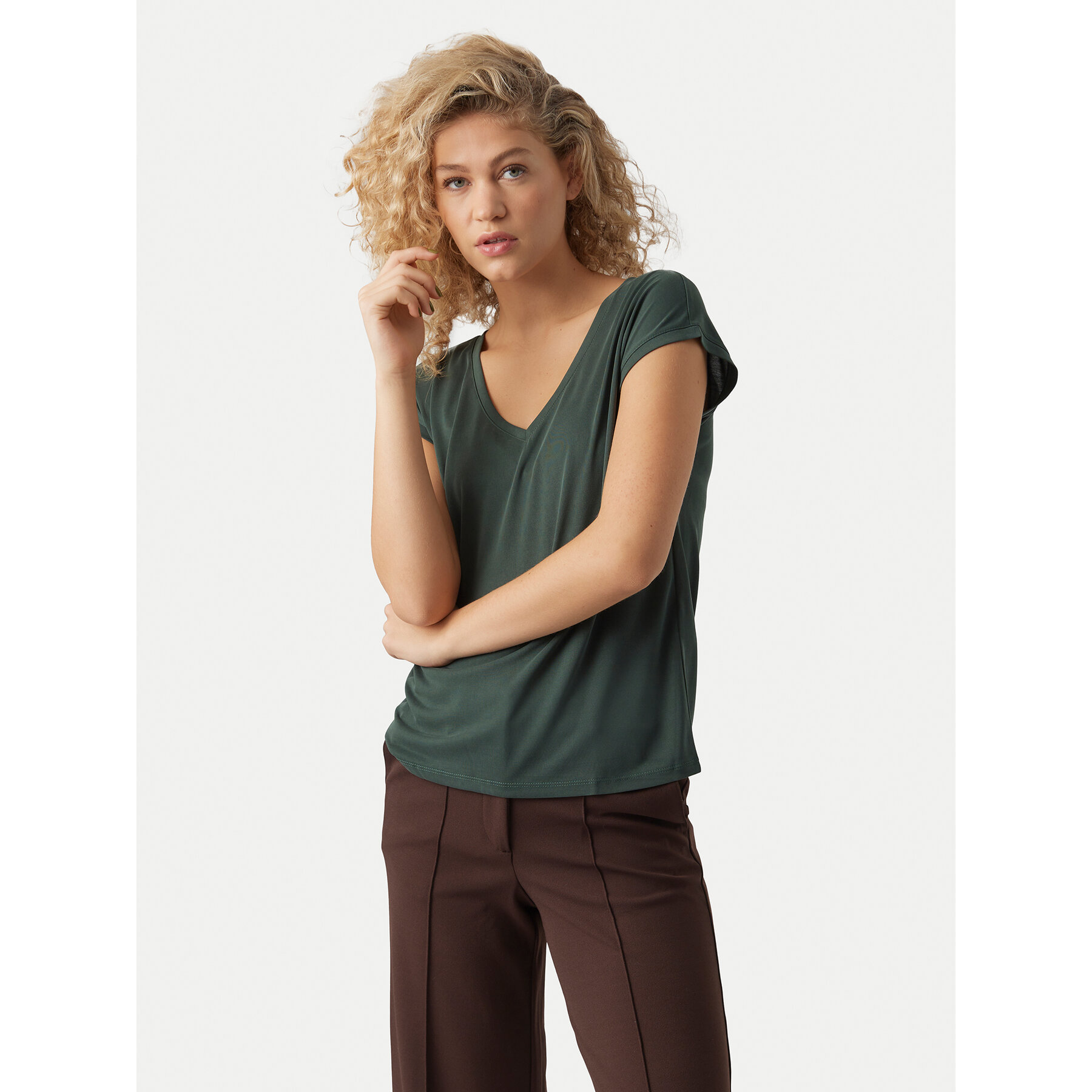 Vero Moda T-Shirt Filli 10247666 Zielony Regular Fit