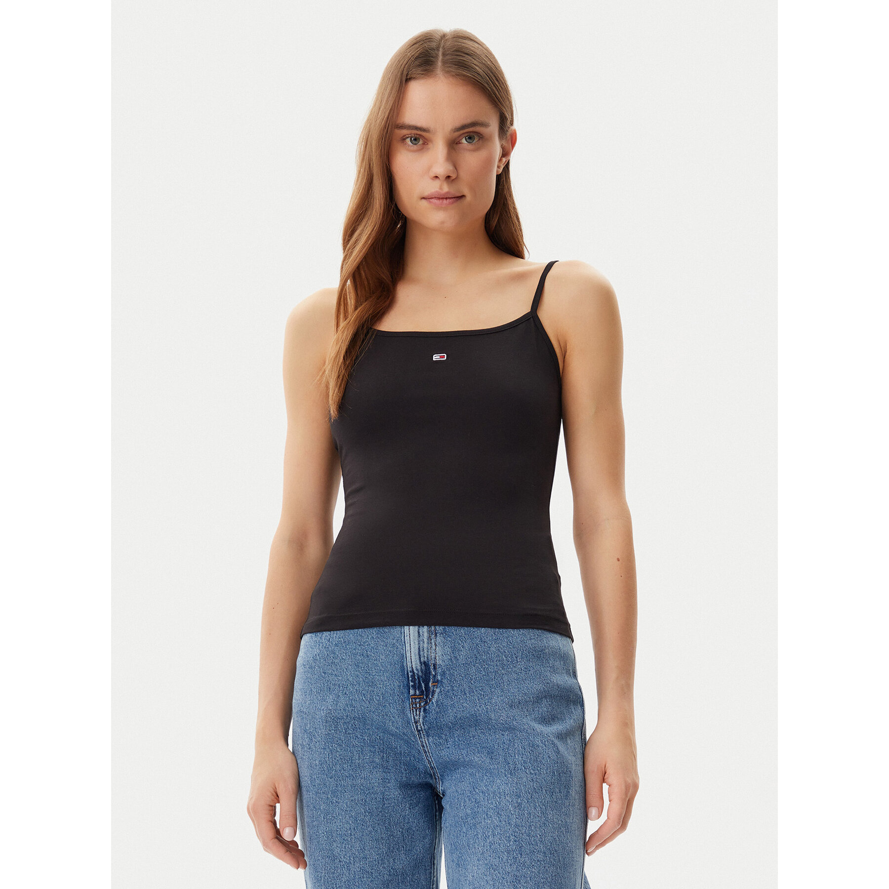 Tommy Jeans Top Essential DW0DW20675 Czarny Slim Fit