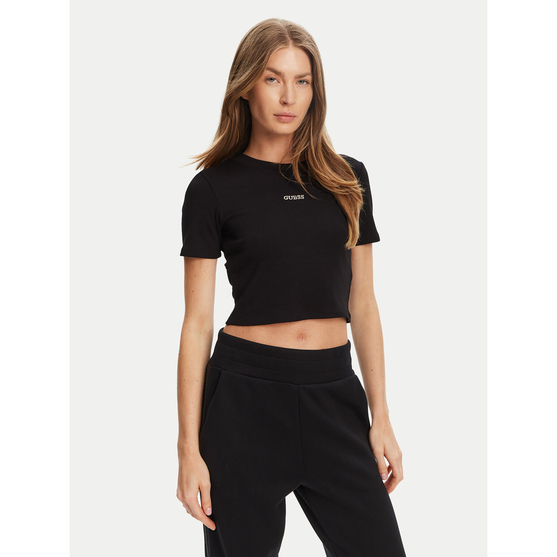 Guess T-Shirt V5YP08 K8RT2 Czarny Slim Fit