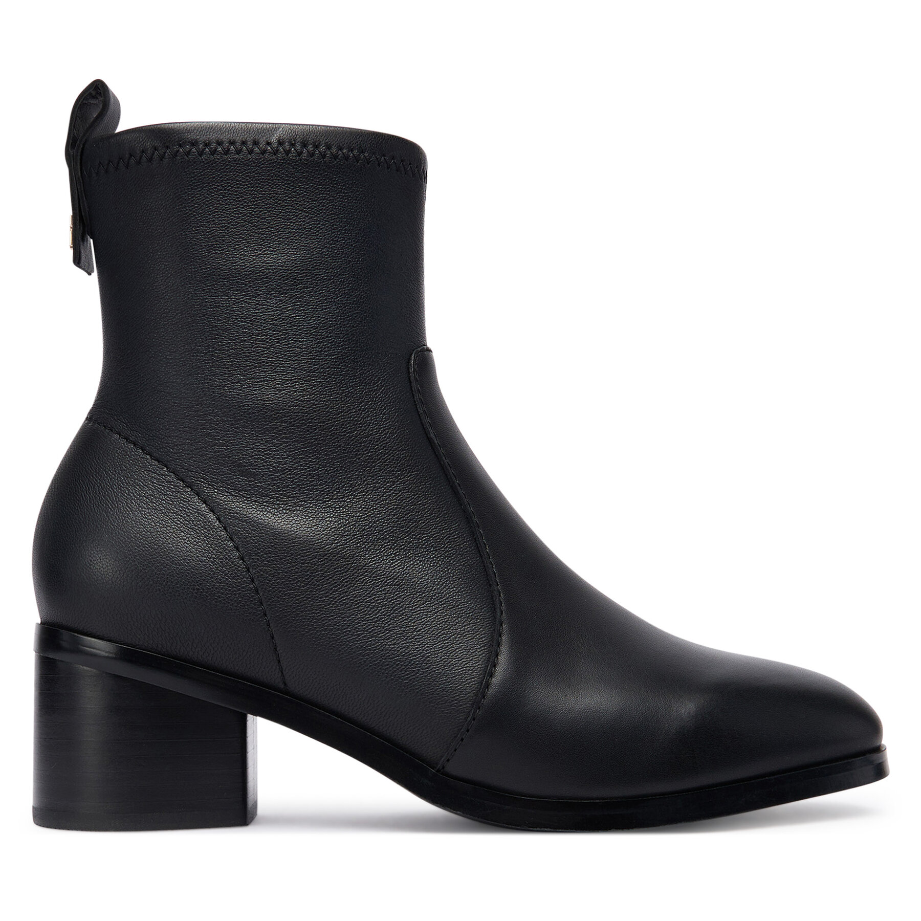 Tommy Hilfiger Botki Th Stretch Leather Bootie FW0FW08860 Czarny
