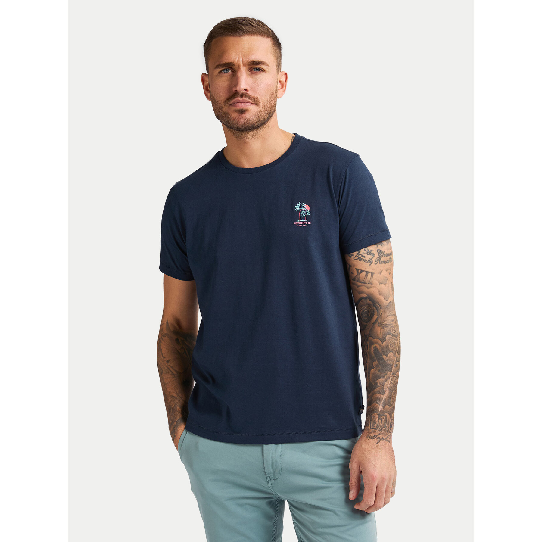 Petrol Industries T-Shirt M-1050-TSR644 Granatowy Regular Fit