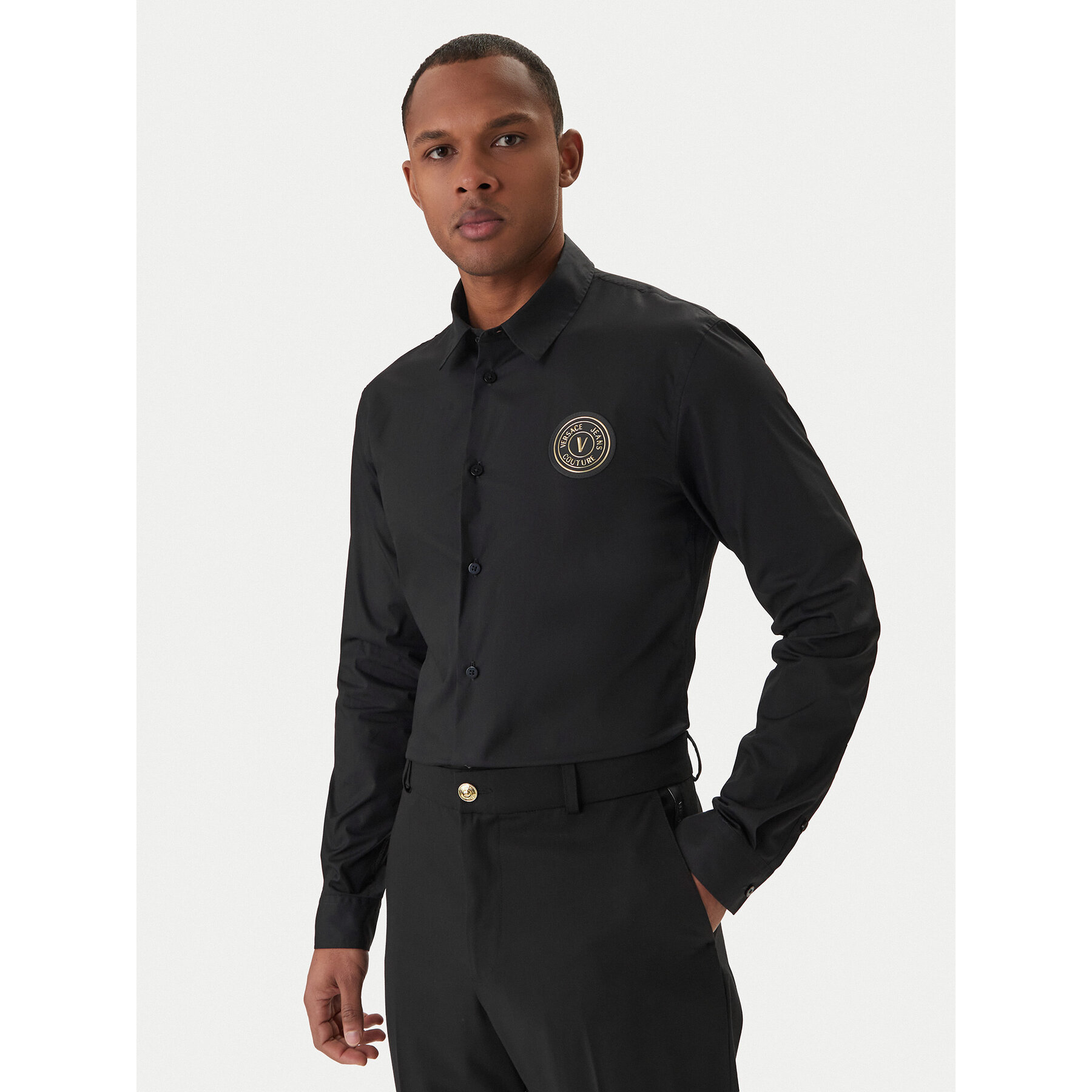 Versace Jeans Couture Koszula 80GALCS0 CNY17 Czarny Regular Fit