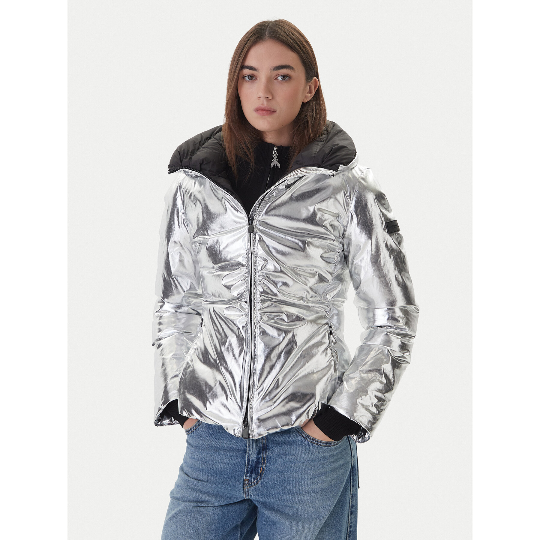 PINKO Kurtka zimowa 106019 A2ZD I17 Srebrny Regular Fit