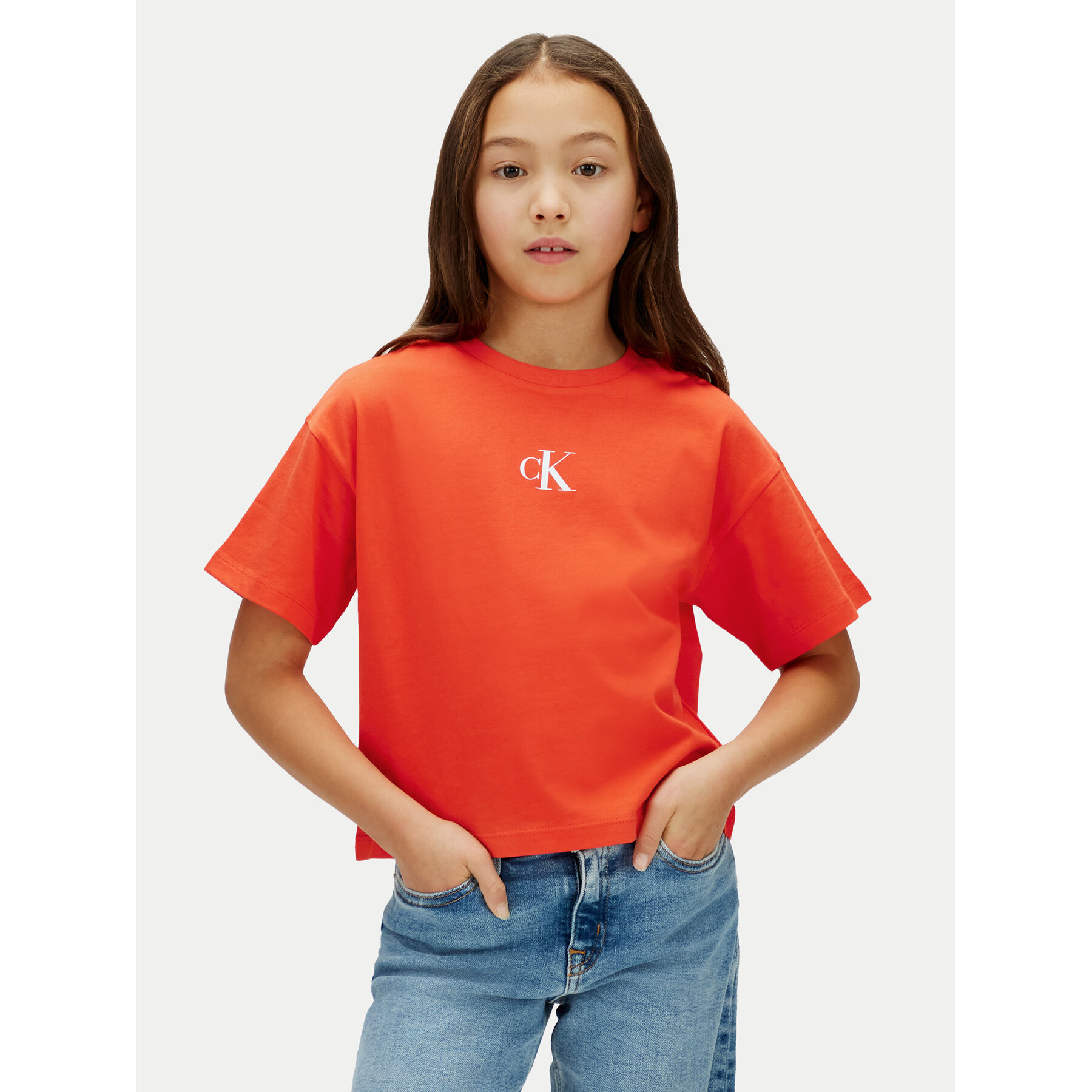 Calvin Klein Jeans T-Shirt LVCKSJA16G Czerwony Boxy Fit