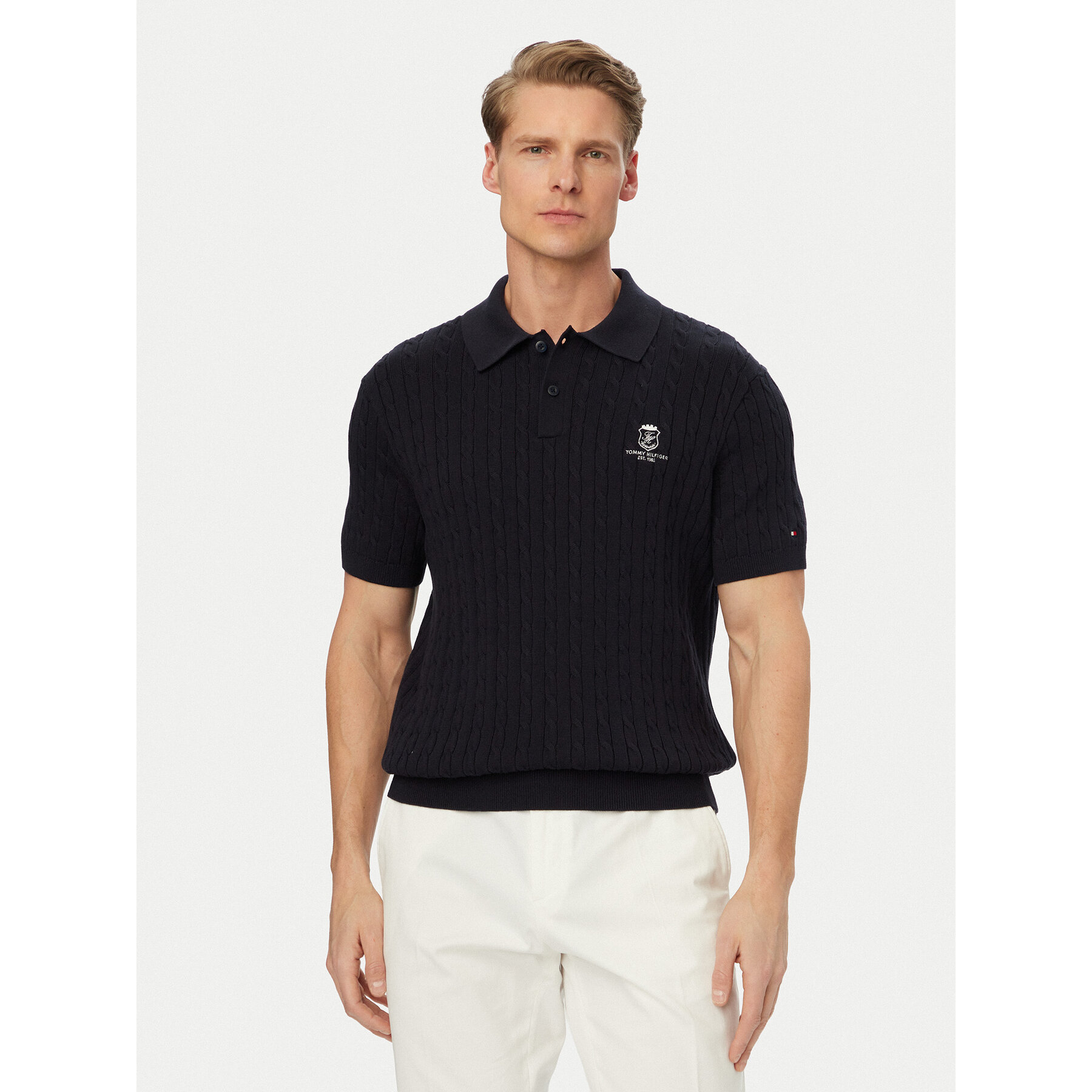 Tommy Hilfiger Polo MW0MW42788 Granatowy Regular Fit