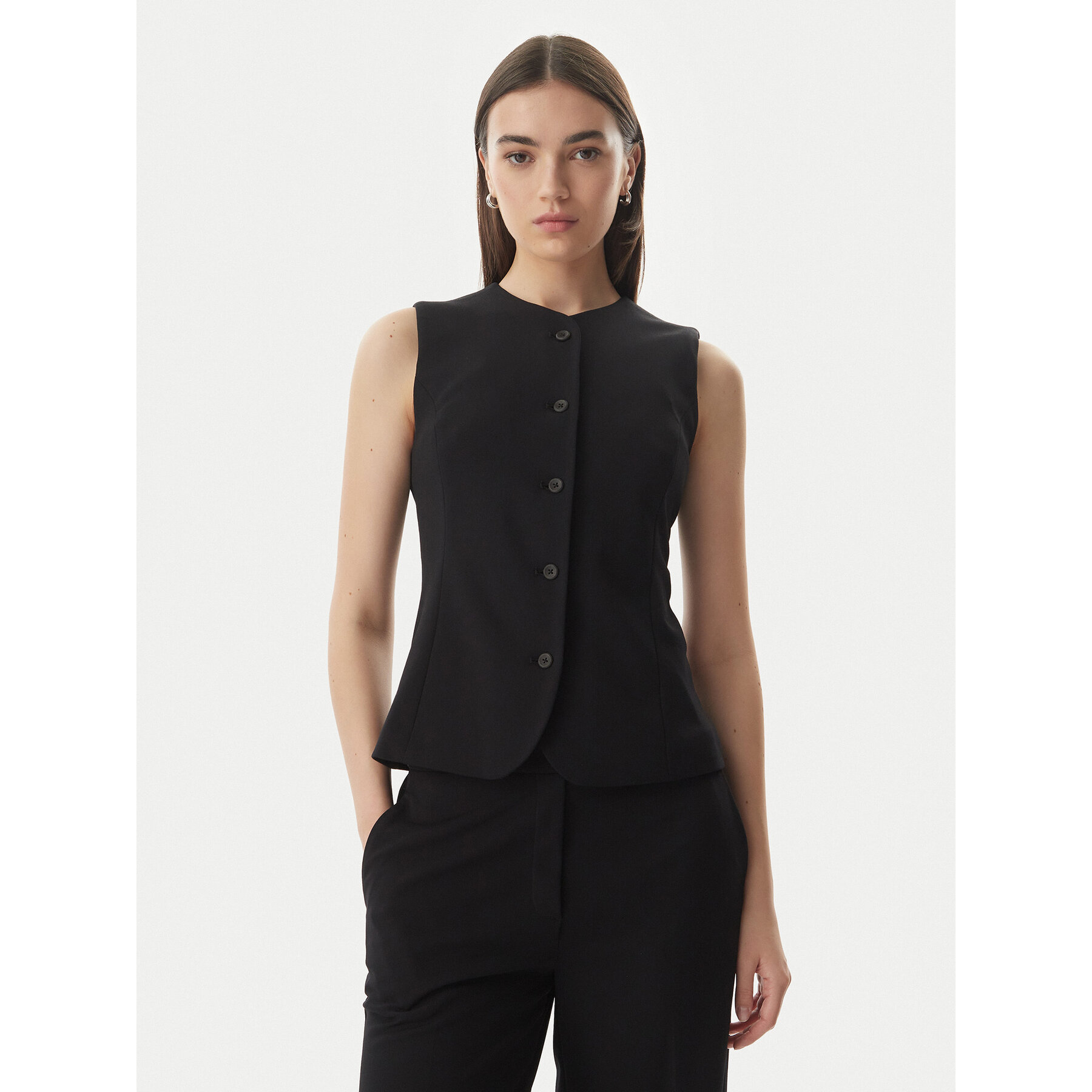 Calvin Klein Kamizelka LV044G414G Czarny Regular Fit