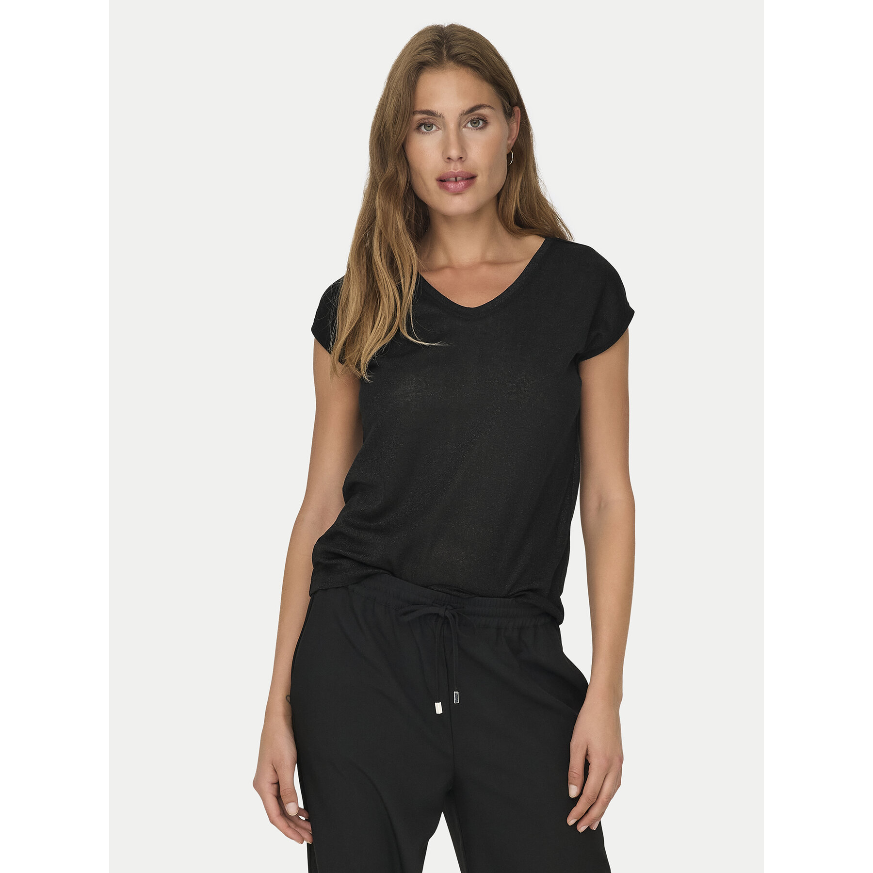 ONLY T-Shirt Silvery 15136069 Czarny Loose Fit
