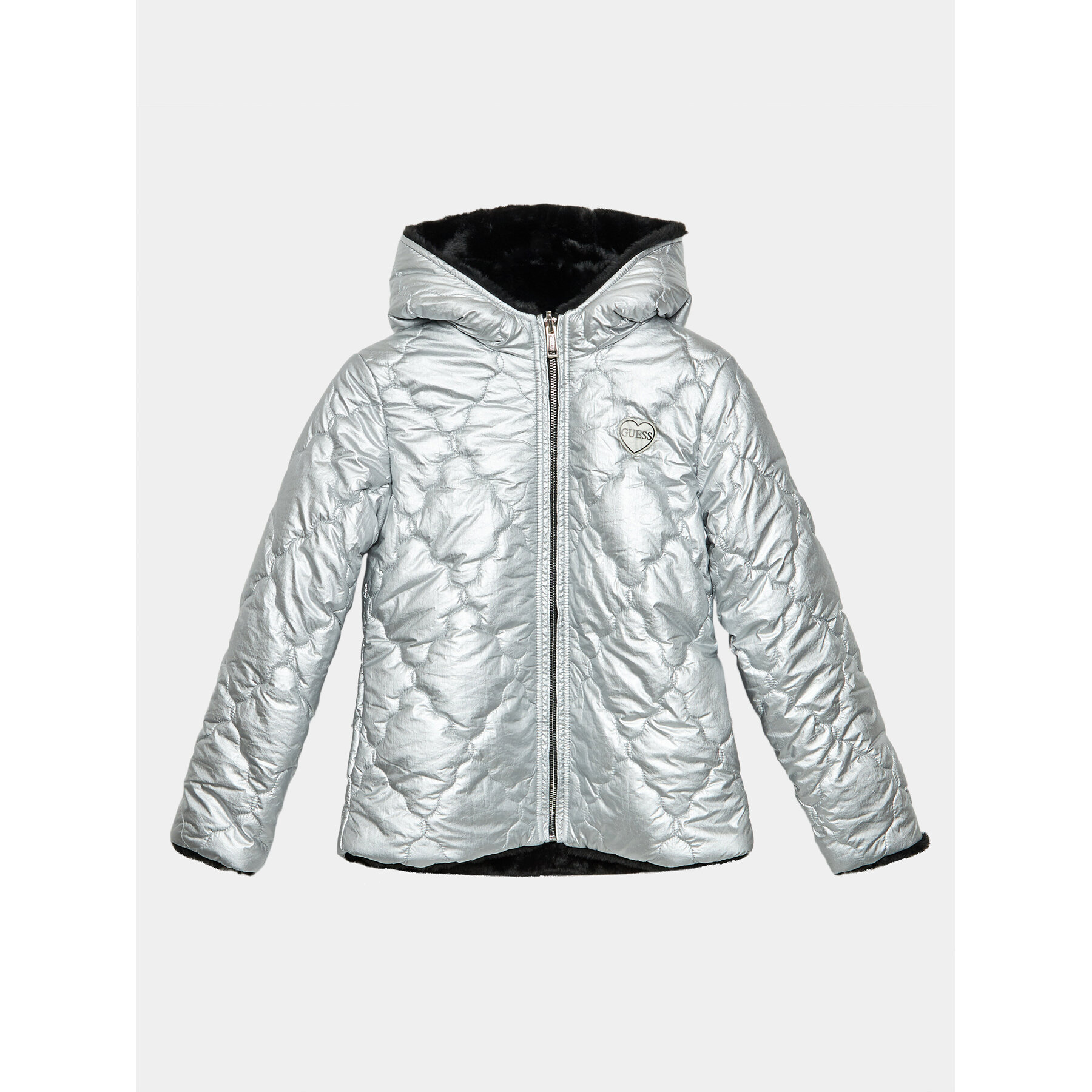 Guess Kurtka przejściowa J3BL05 WEYO0 Srebrny Regular Fit