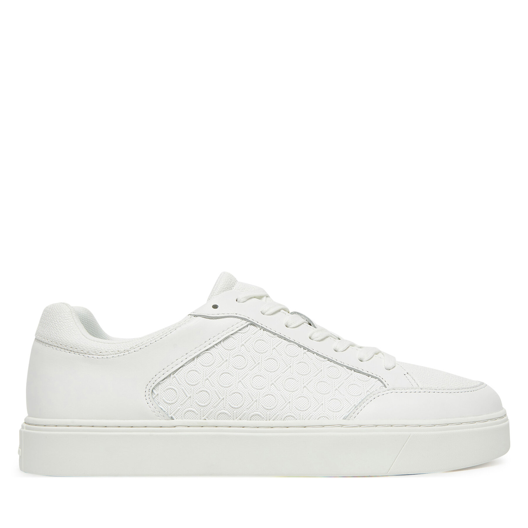 Calvin Klein Sneakersy Clean Cup Low Laceup Mono HM0HM01899 Biały