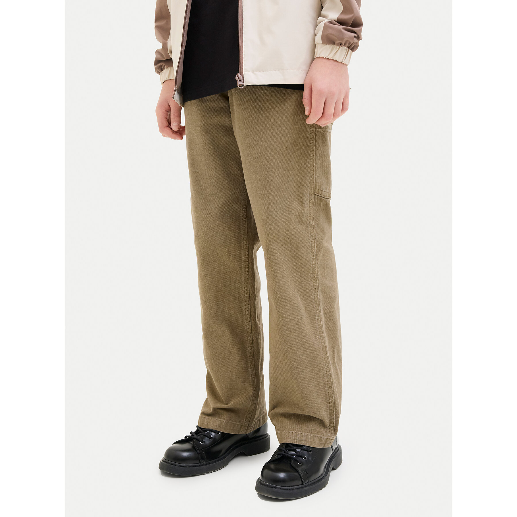 Jack & Jones Junior Spodnie materiałowe Alex 12253790 Brązowy Loose Fit