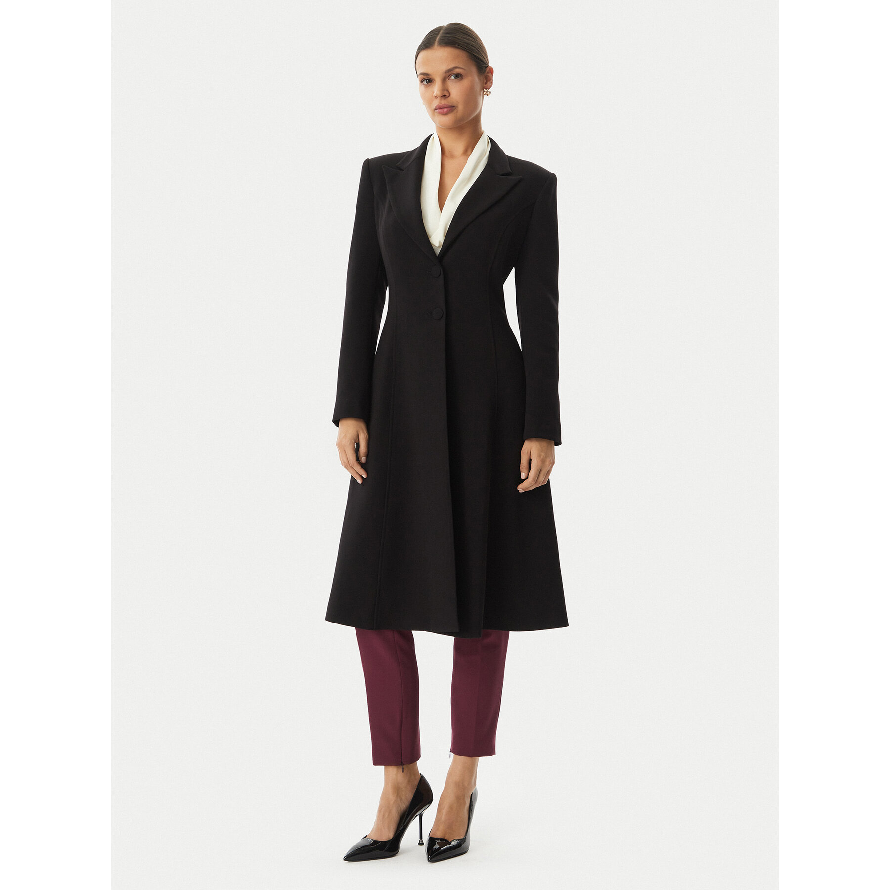 Rinascimento Płaszcz przejściowy CFC0127999003 Czarny Slim Fit
