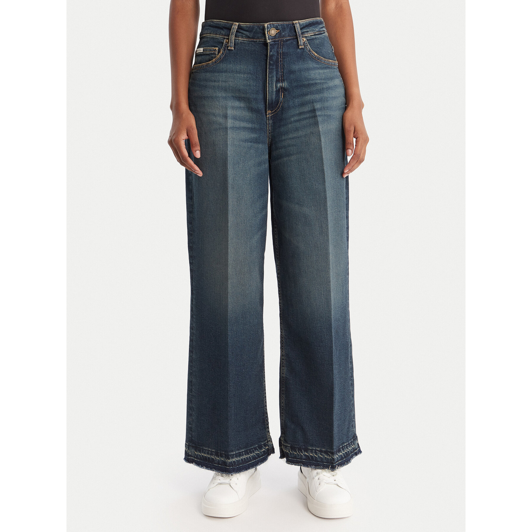 Guess Jeans Jeansy W5BA2Z D5RAB Granatowy Wide Leg